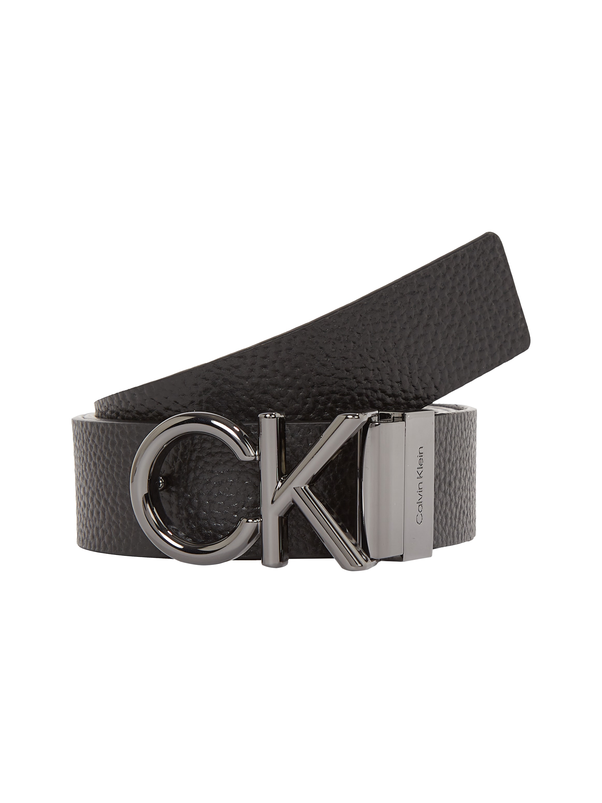 Calvin Klein Ledergürtel »ADJ/REV CK METAL BOMBE PB 35MM«, mit CK-Logoschliesse