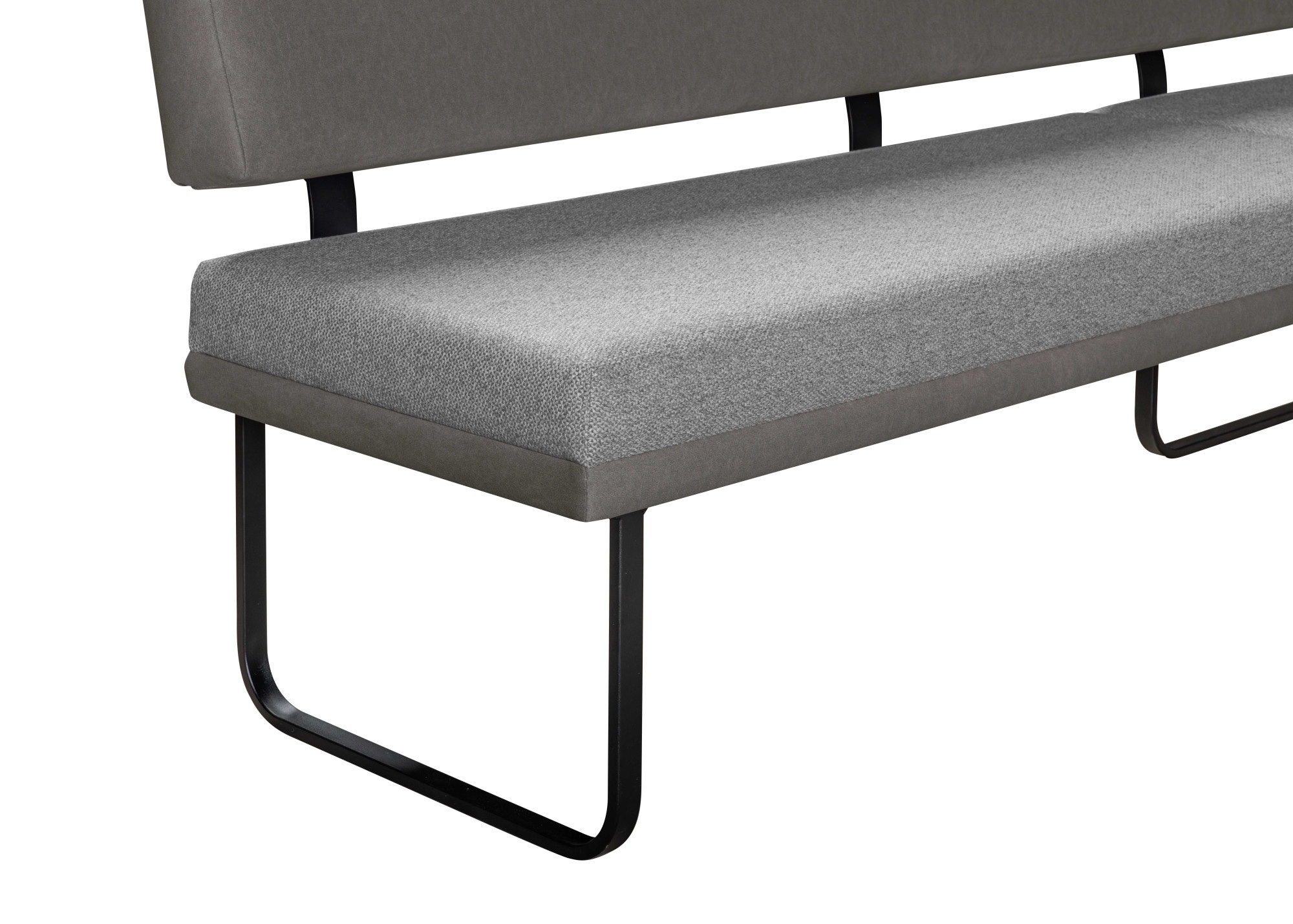 GOODproduct Eckbank »Gabi Esszimmerbank, Bank, Küchenbank, Polsterbank« Gestell aus matt-schwarzem Flachmetall, stabil, 2-Stoff-Design