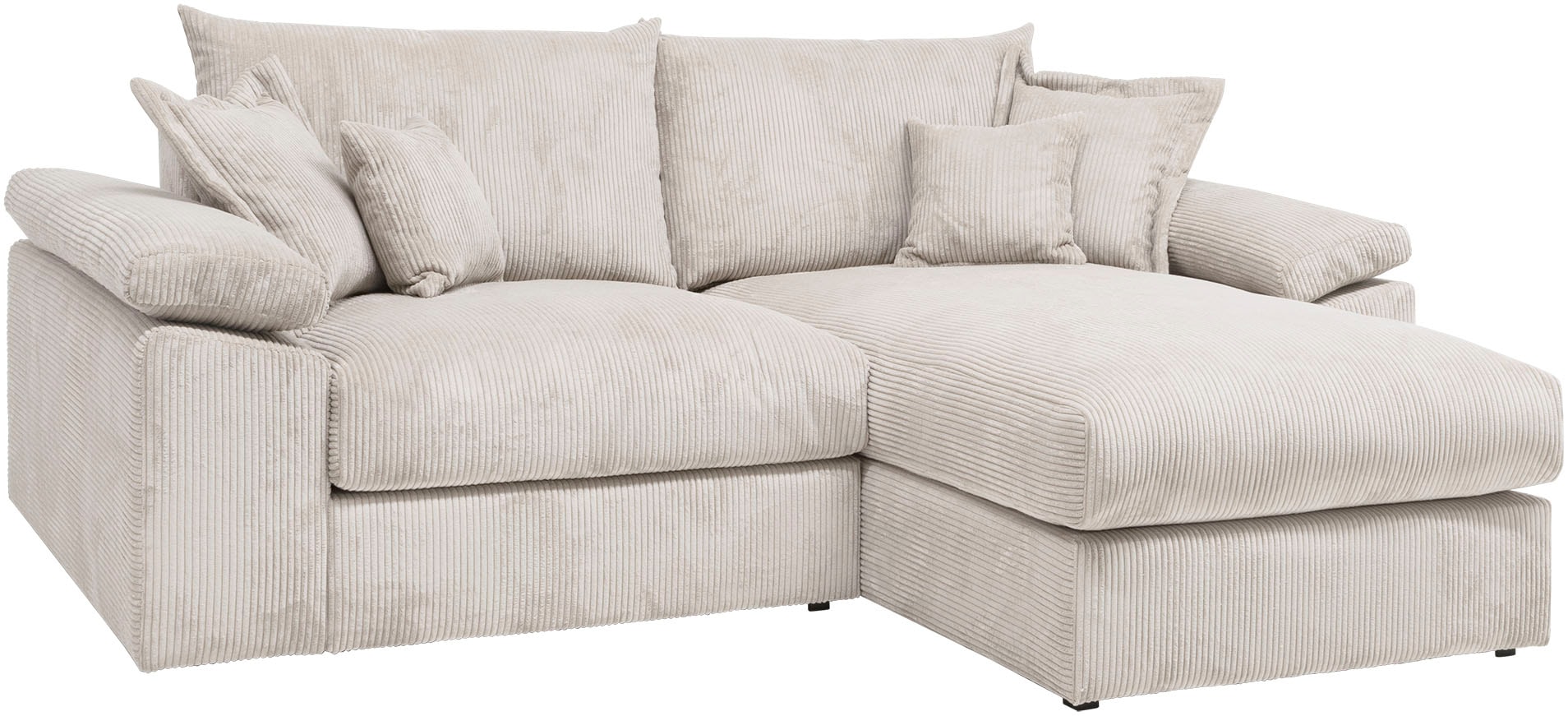 Home affaire Ecksofa »Soft&Cosy XL L-Form, B: 246 cm - OTTO. Verlässliche Qualität.« Mega-Sofa, Cord oder Chenille-Struktur, mit Federkern & 4 Zierkissen