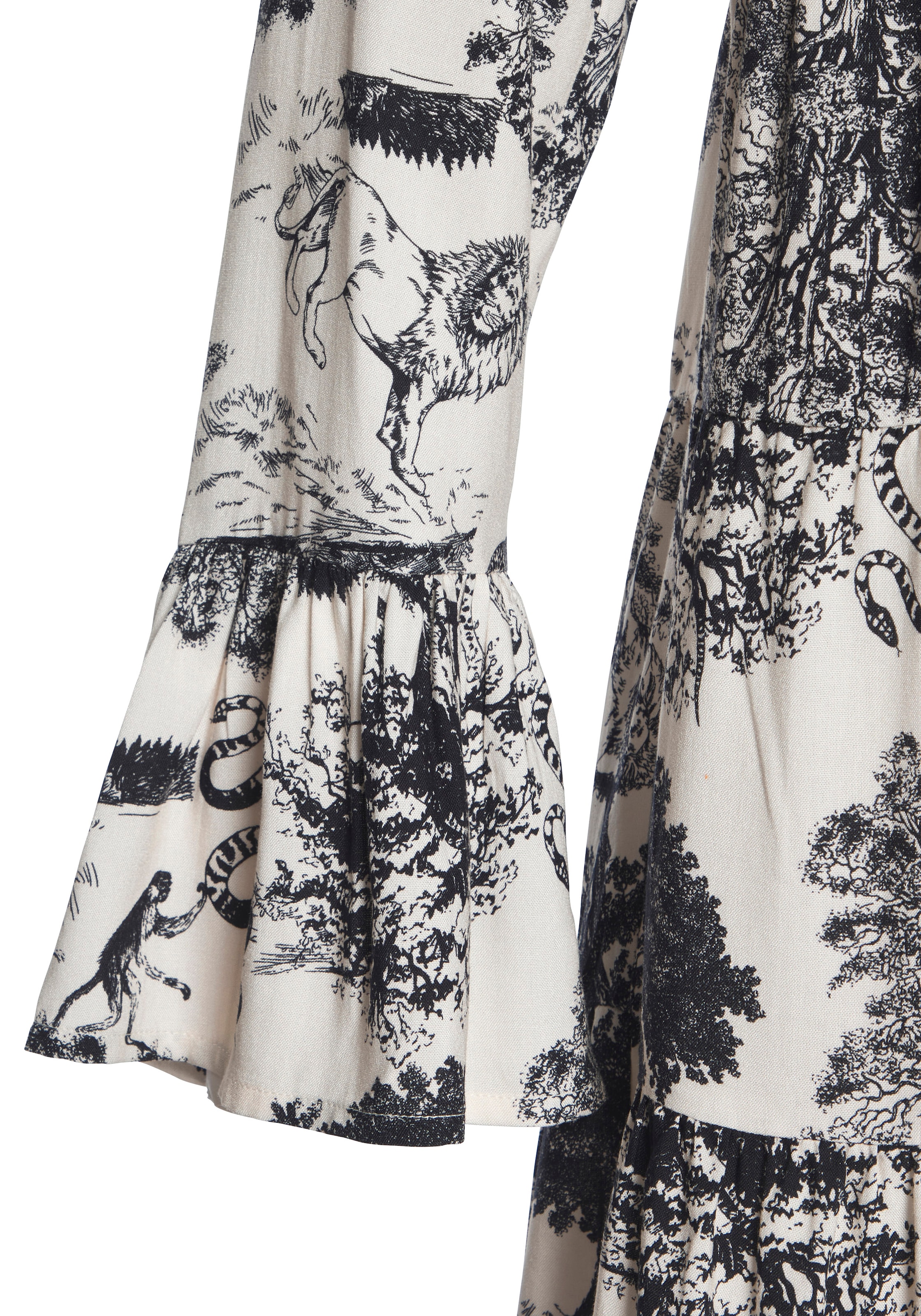 LASCANA Robe de plage avec imprimé intégral, tunique, robe chemise en viscose