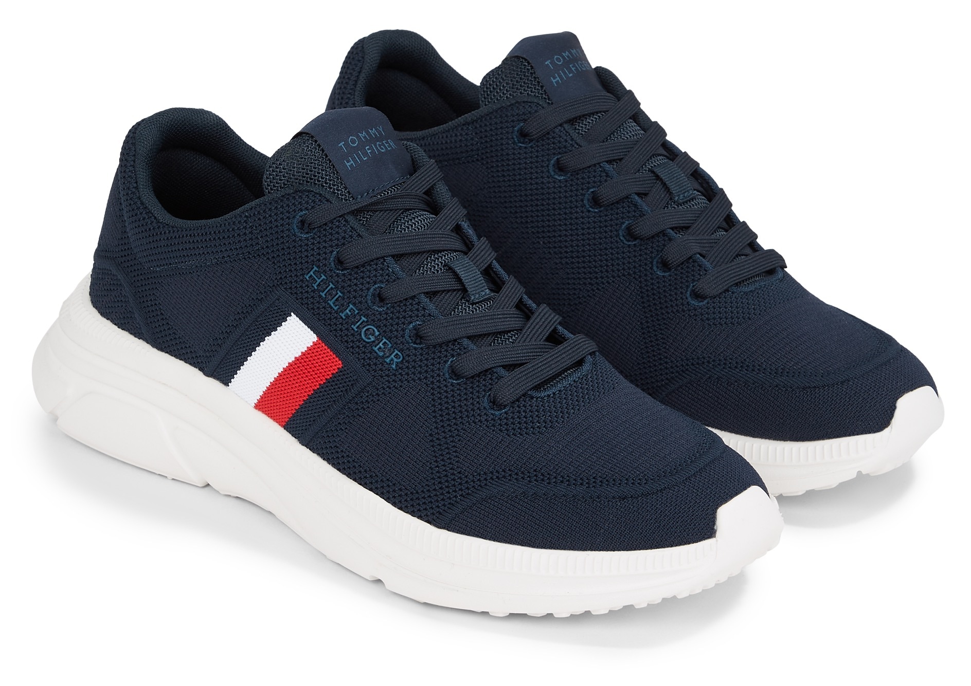 TOMMY HILFIGER Sneaker »MODERN RUNNER KNIT EVO ESS«, Freizeitschuh, Halbschuh, Schnürschuh in...