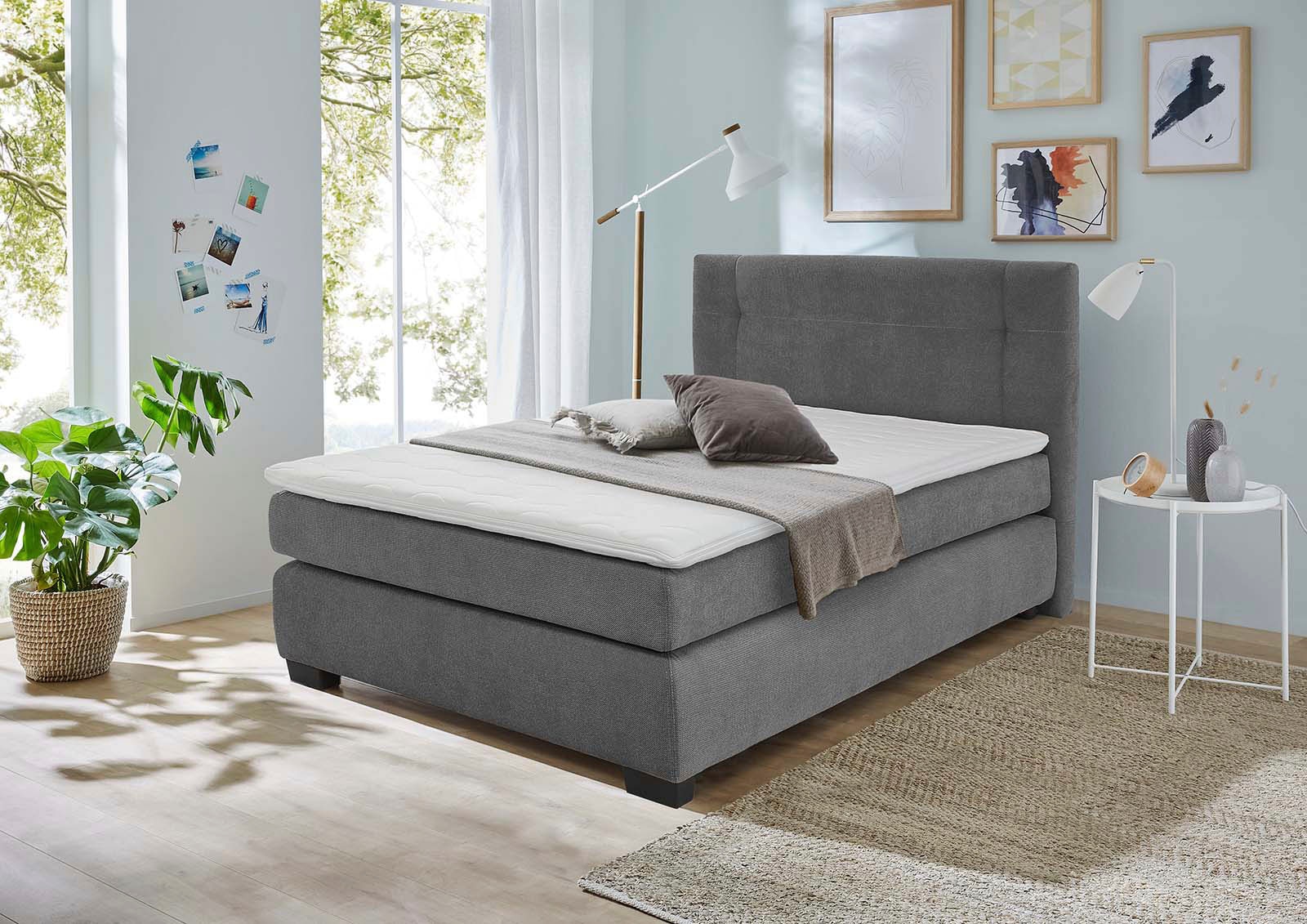 Image of Jockenhöfer Gruppe Boxspringbett "FAMILY inkl. 7-Zonen-TTFK-Matratzen und Kaltschaumtopper" erhältlich in den Breiten 120,140 & 180cm