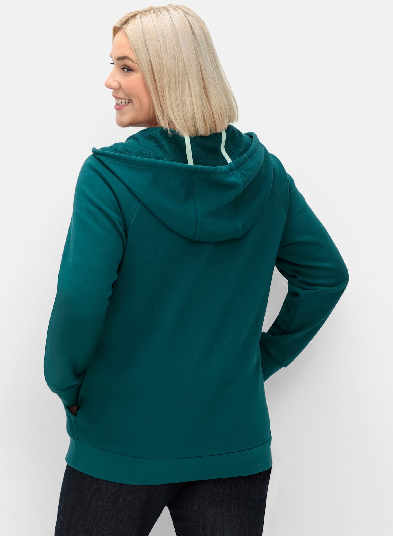 Sheego Shirtjacke »Kapuzensweatjacke«, (1 tlg.)