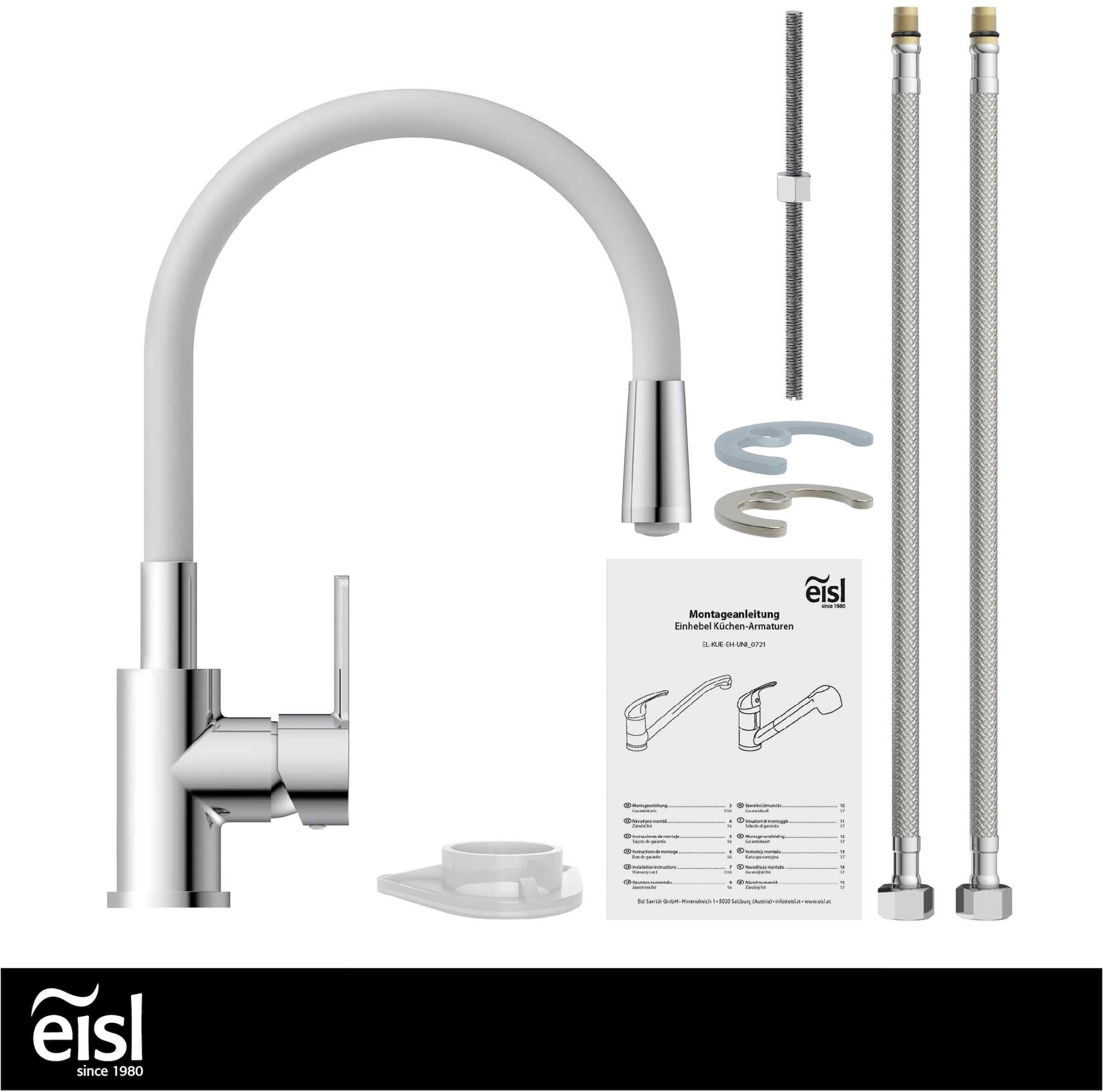 Eisl Robinet d'évier »Flexo« energiesparender Cold-Start, wassersparender Eco-Click,360° schwenkbar