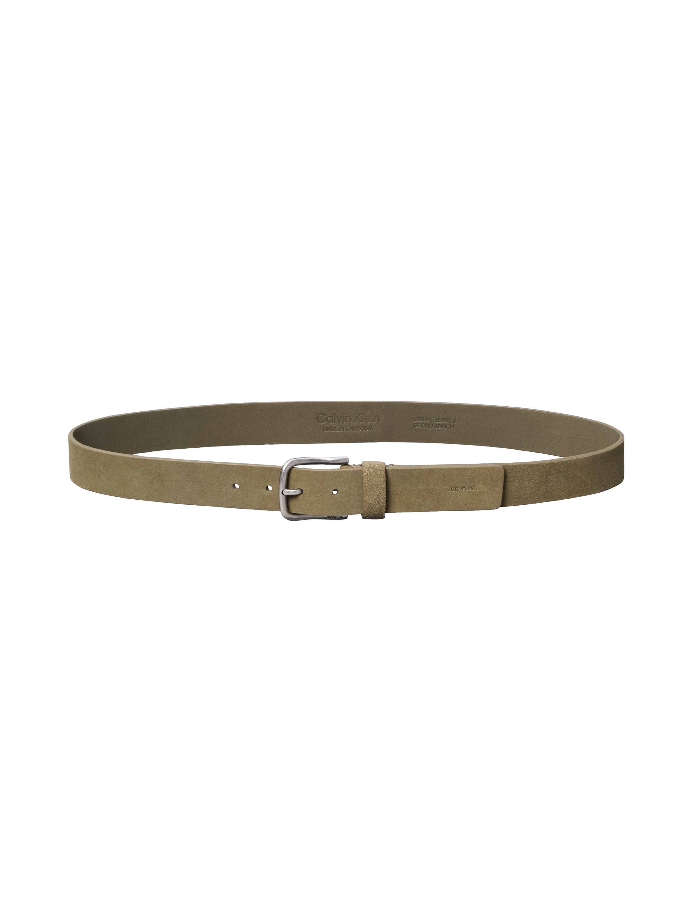 Calvin Klein Ledergürtel »ROUND BUCKLE SUEDE 35MM FIXED« Grössenverstellbar mit Metallschliesse