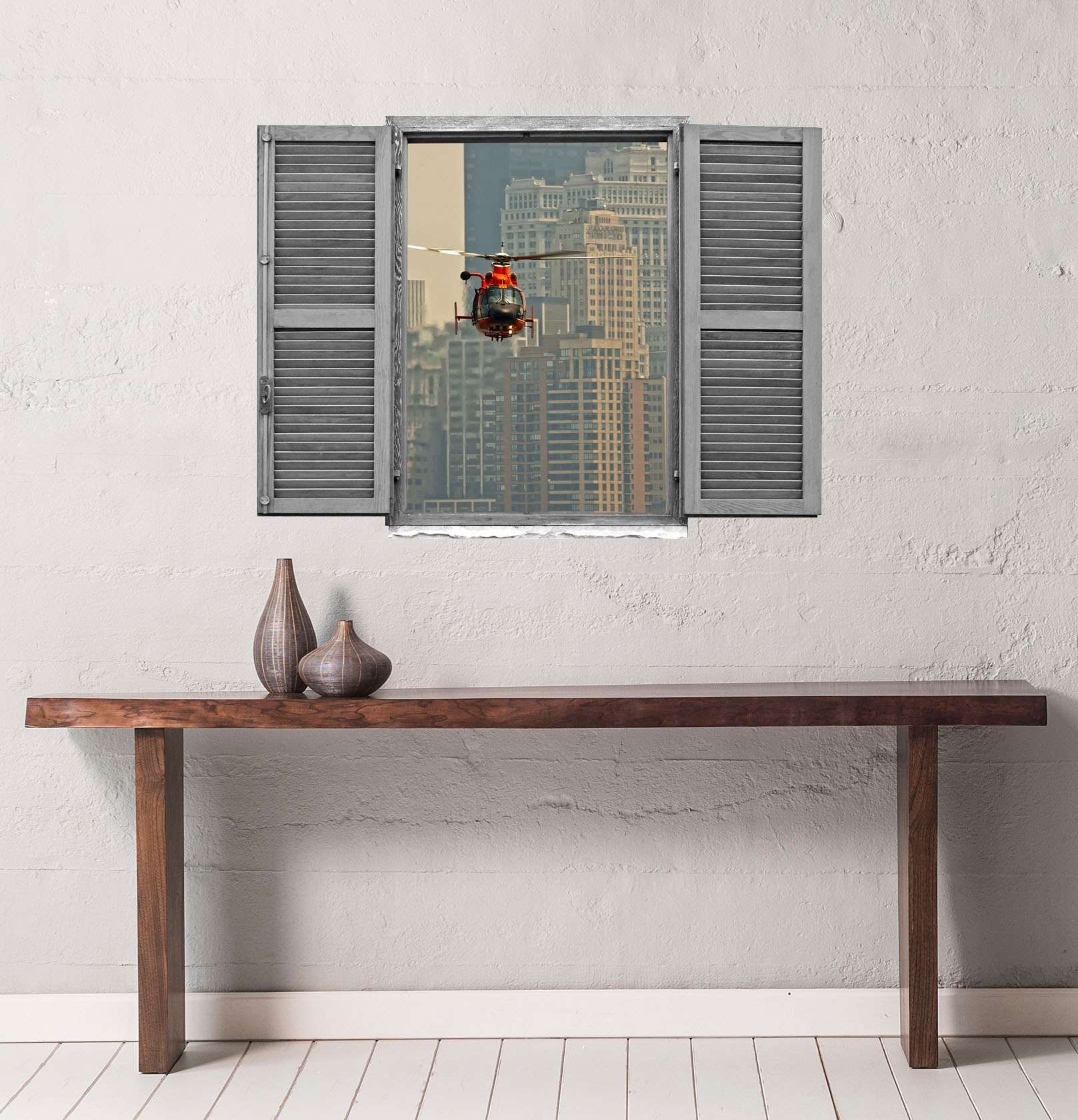 queence Wandtattoo »Grossstadt« Wandsticker, Wandbild, selbstklebend, 3D, Fenster