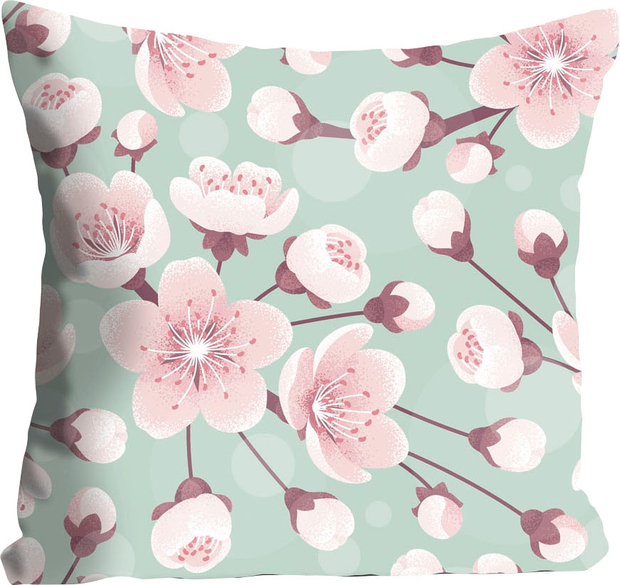 queence Dekokissen »AIsha« mit grauen Blümchen
