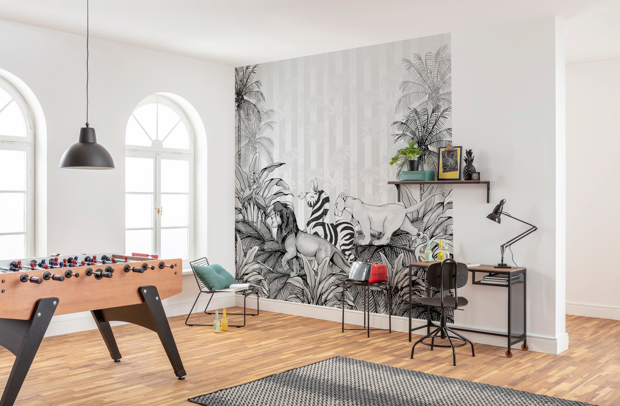 Komar Vliestapete »Digitaldruck Vlies - Lion King Monochrome - Grösse 300 x 280 cm«, bedruckt, Kinderzimmer