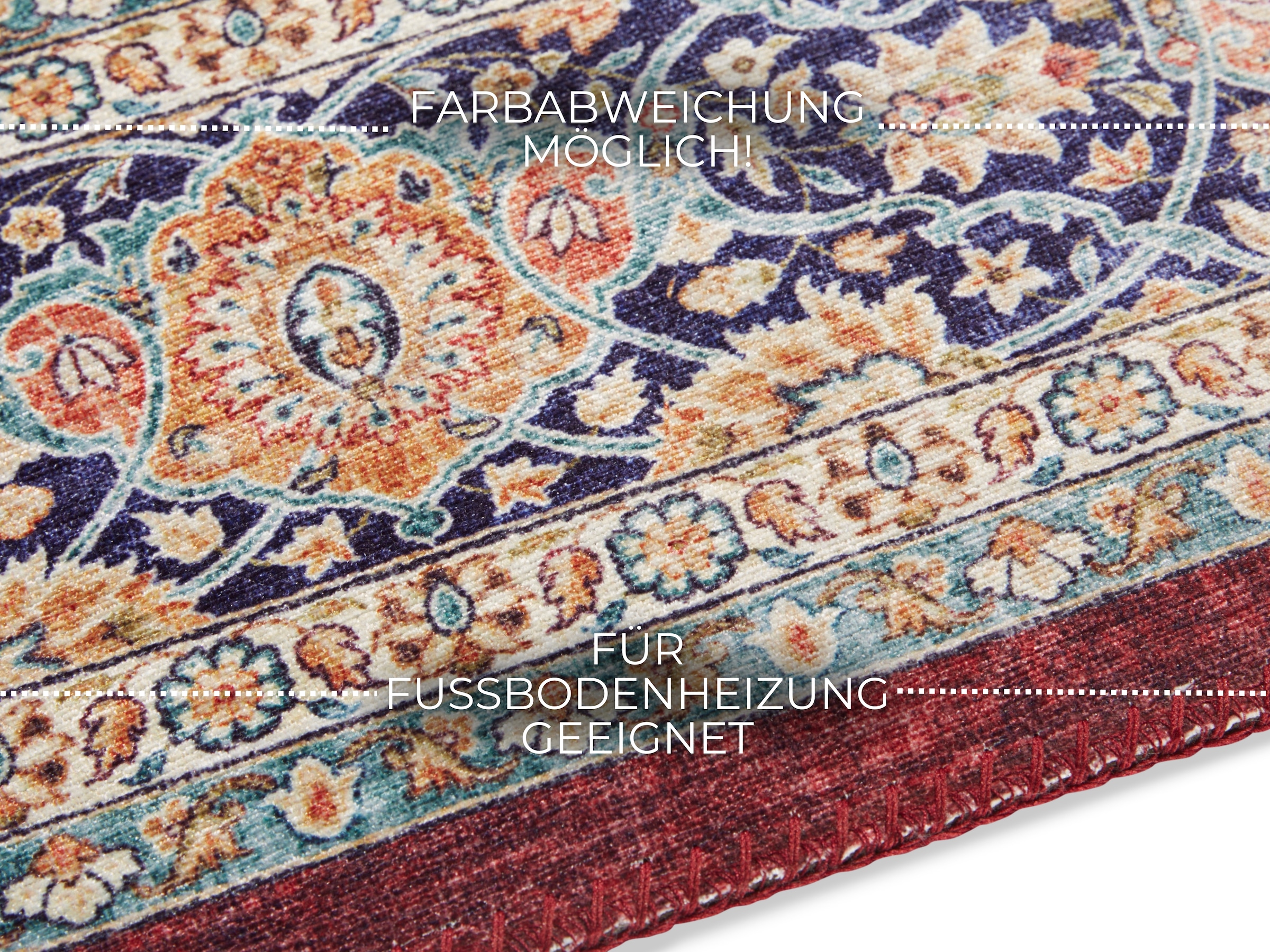 ELLE DECORATION Teppich »Keshan Maschad«, rechteckig, 5 mm Höhe, Orientalisch, Läufer, Kurzflor, Vintage, Wohnzimmer, Schlafzimmer