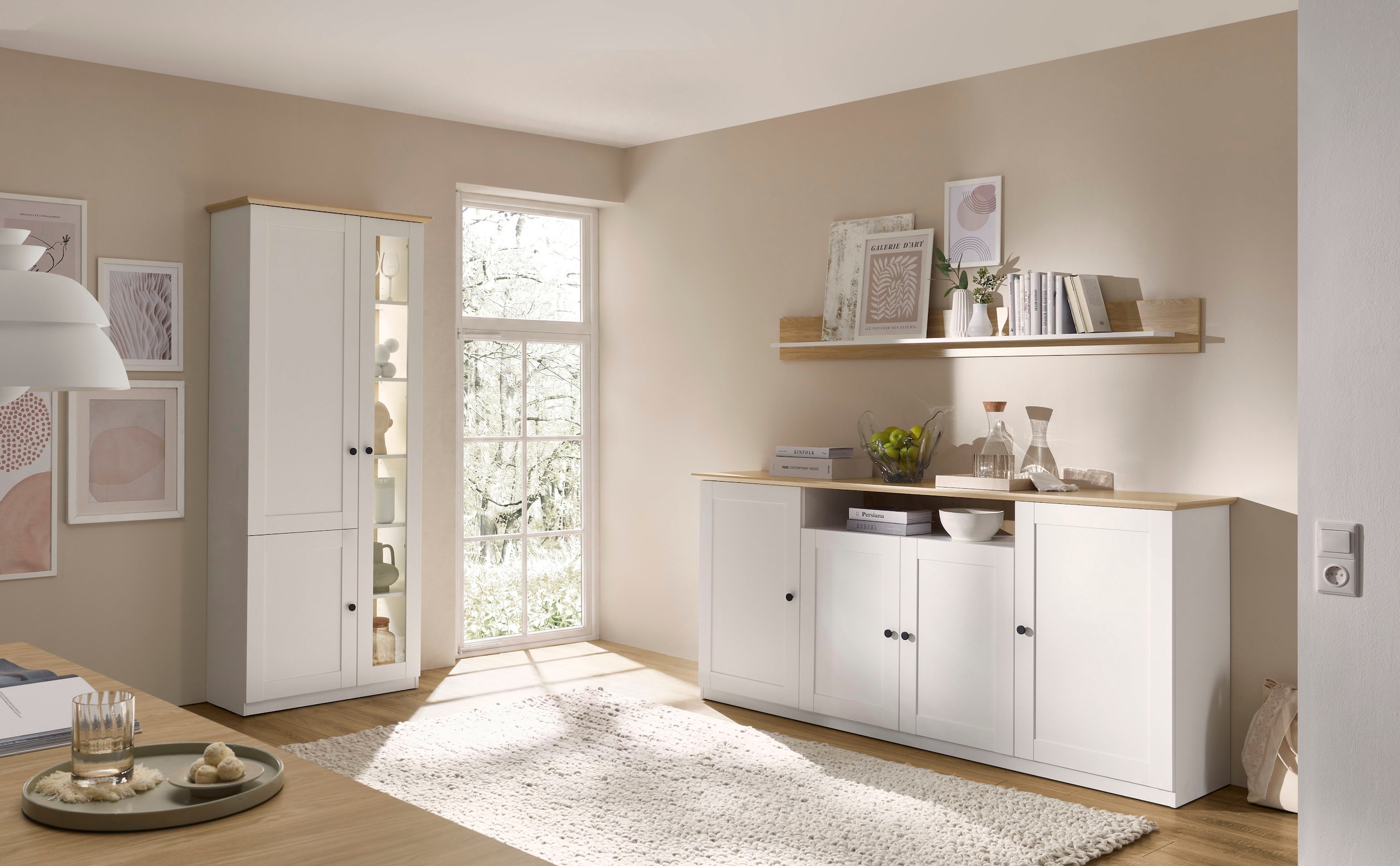 GOODproduct Wohnwand »Brest, Anbauwand im Landhausstil, Komplettset, Wohnzimmer-Set« Set, 3 Stk. tlg.