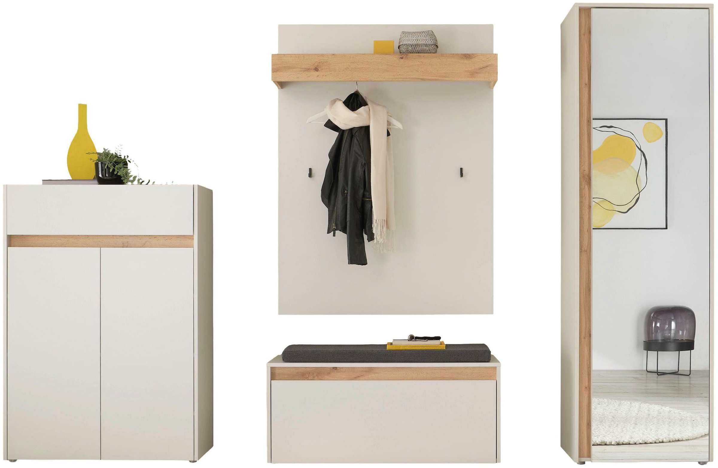 INOSIGN Garderoben-Set »City/Giron, moderne Garderobe, viel Stauraum, ca. 24 Schuhe« Set, 4 Stk. tlg.