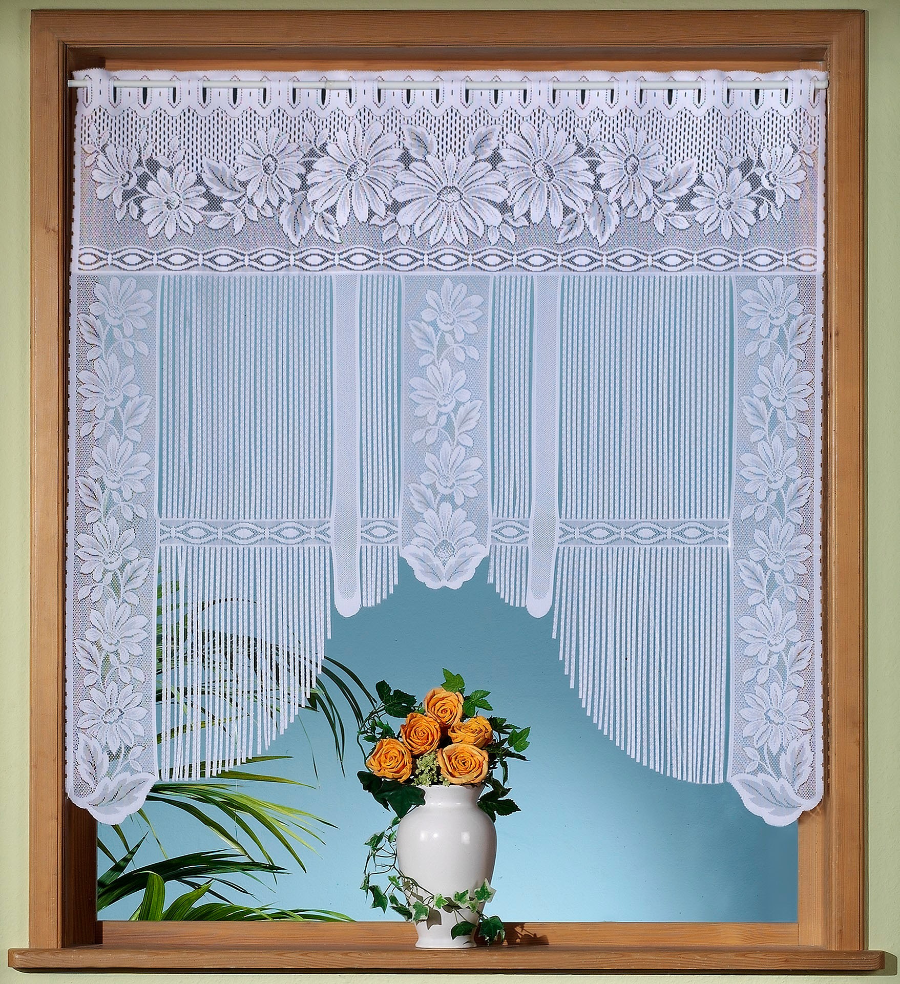 Image of Weckbrodt Scheibengardine "Emilia" Stangendurchzug 1 Stk. tlg. Jacquard, Gardine, Fadengardine, floral, geblümt, HxB: 105x105, Store