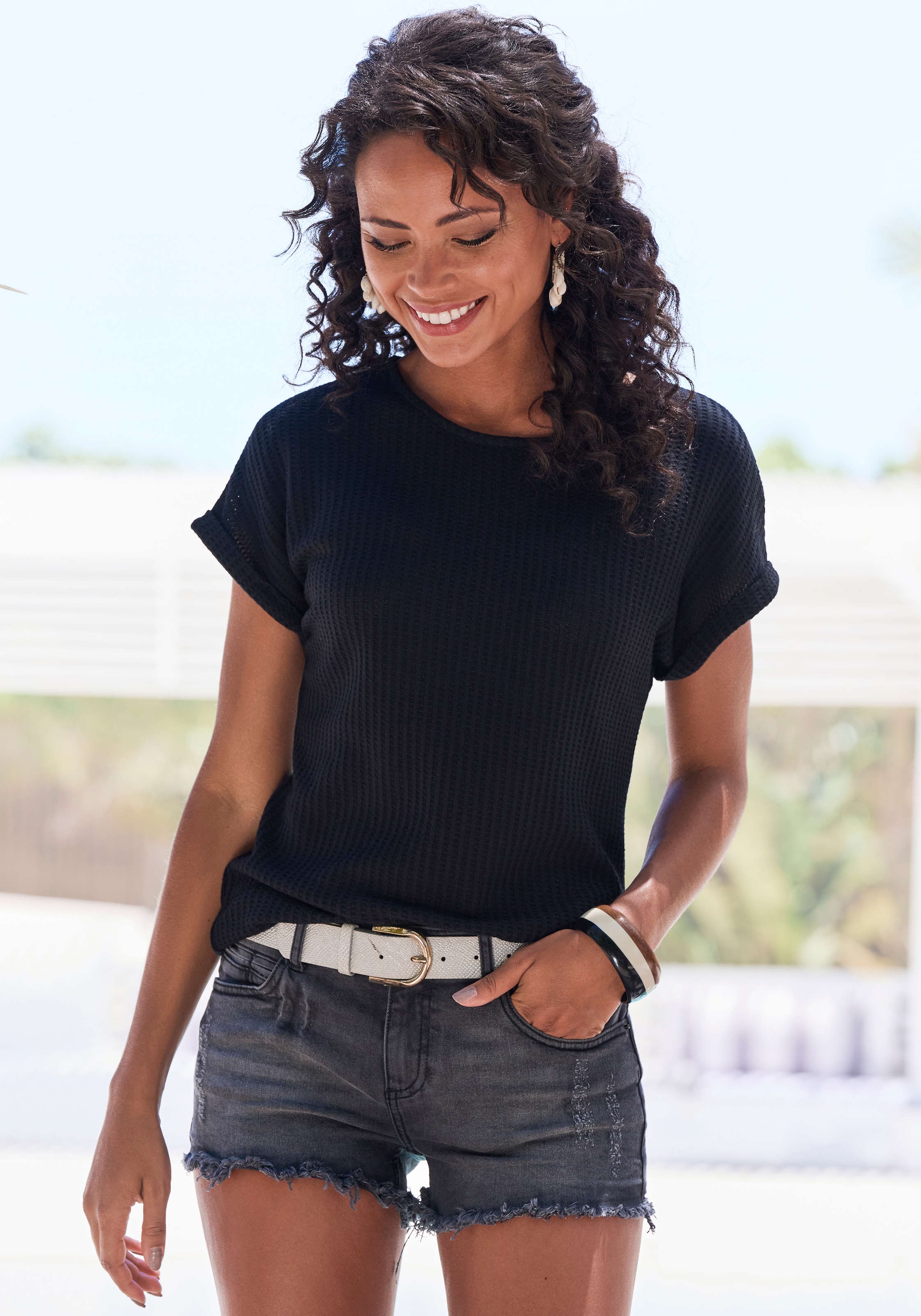 Vivance T-shirt à manches courtes »aus weicher Piqué-Qualität«