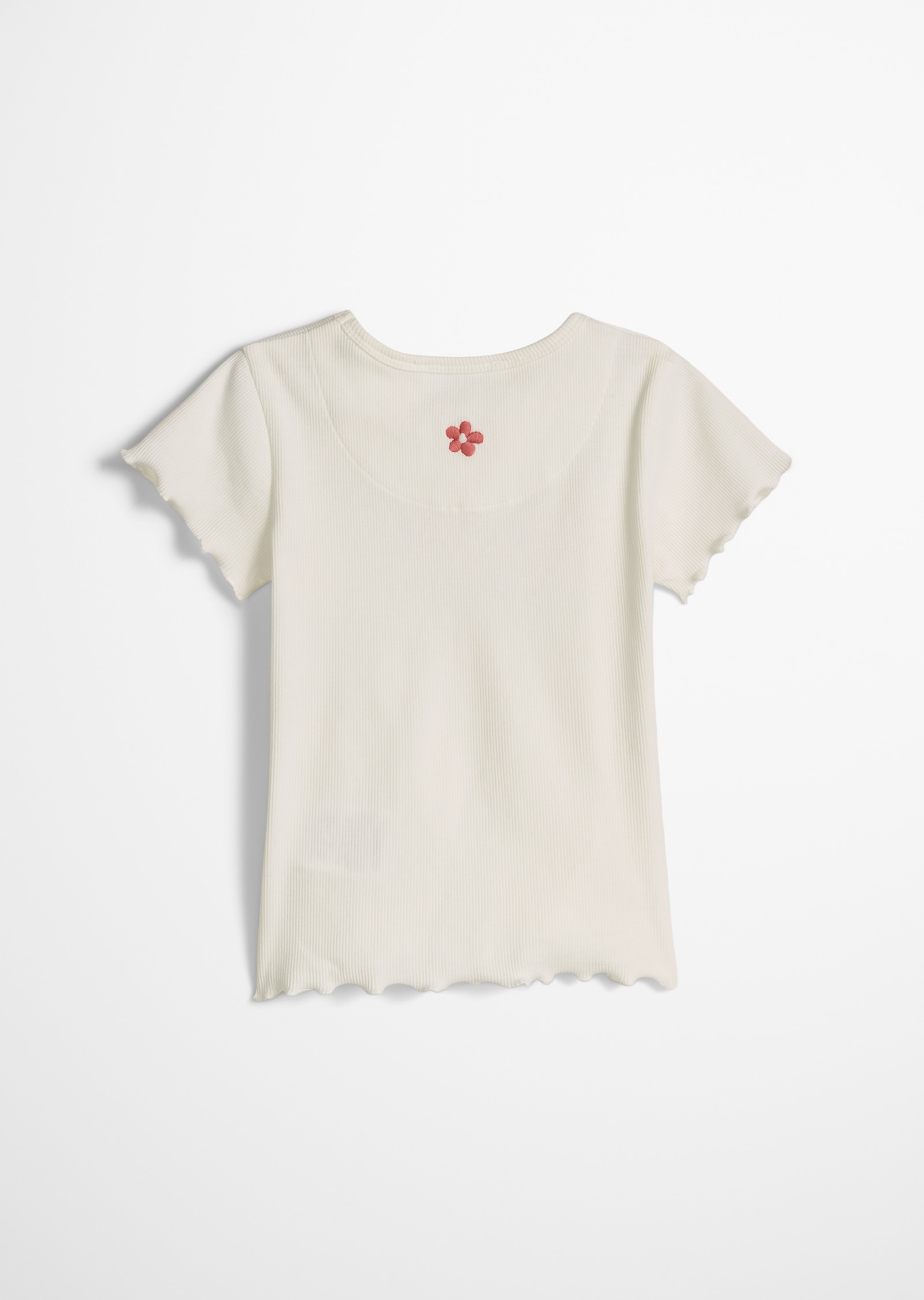 Marc O'Polo Junior T-shirt feines Rippjersey, gesticktes Logo