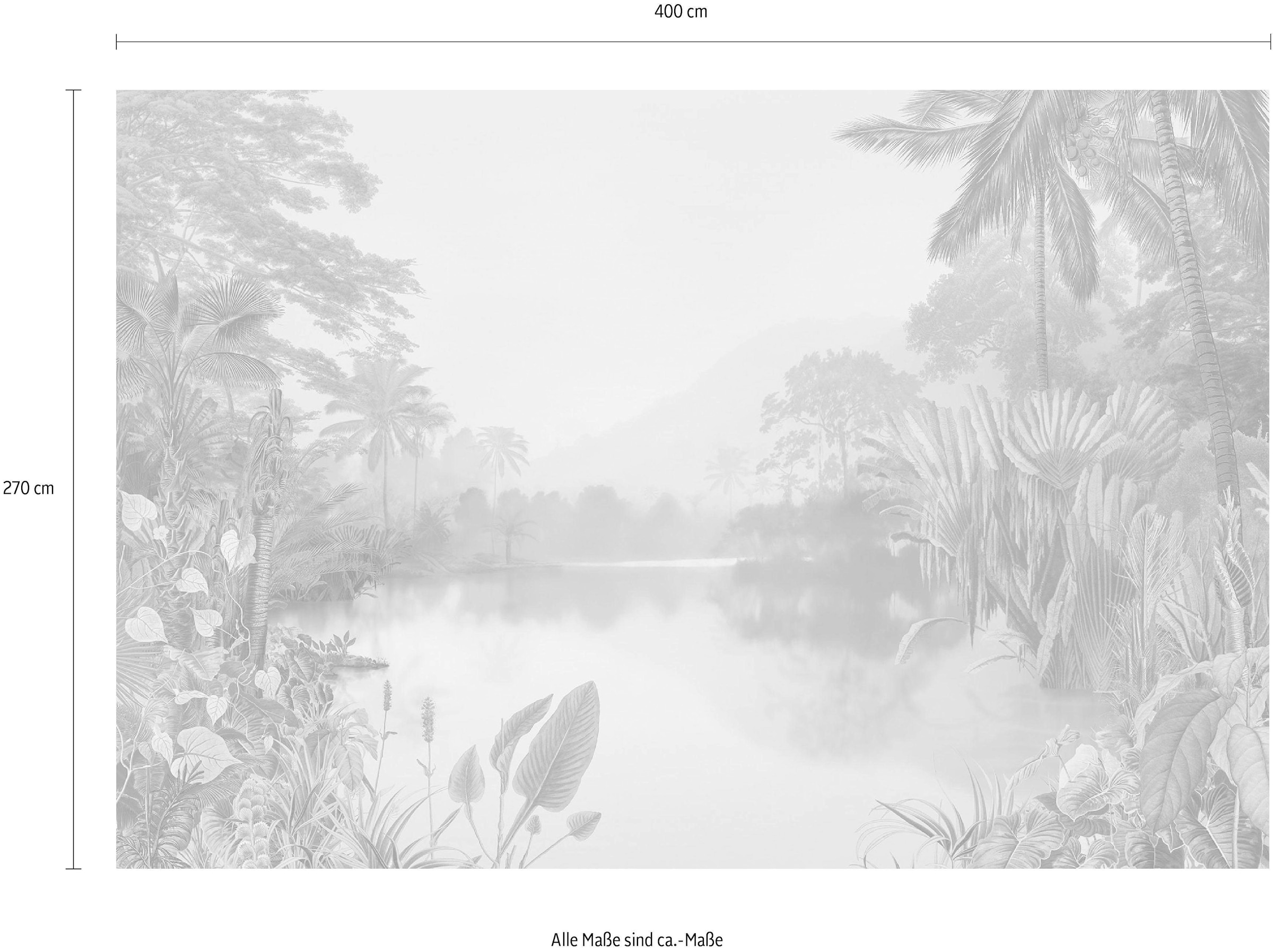 Komar Vliestapete »Digitaldruck Vlies - Lac Tropical - Grösse 400 x 270 cm«, bedruckt, Wohnzimmer, Schlafzimmer
