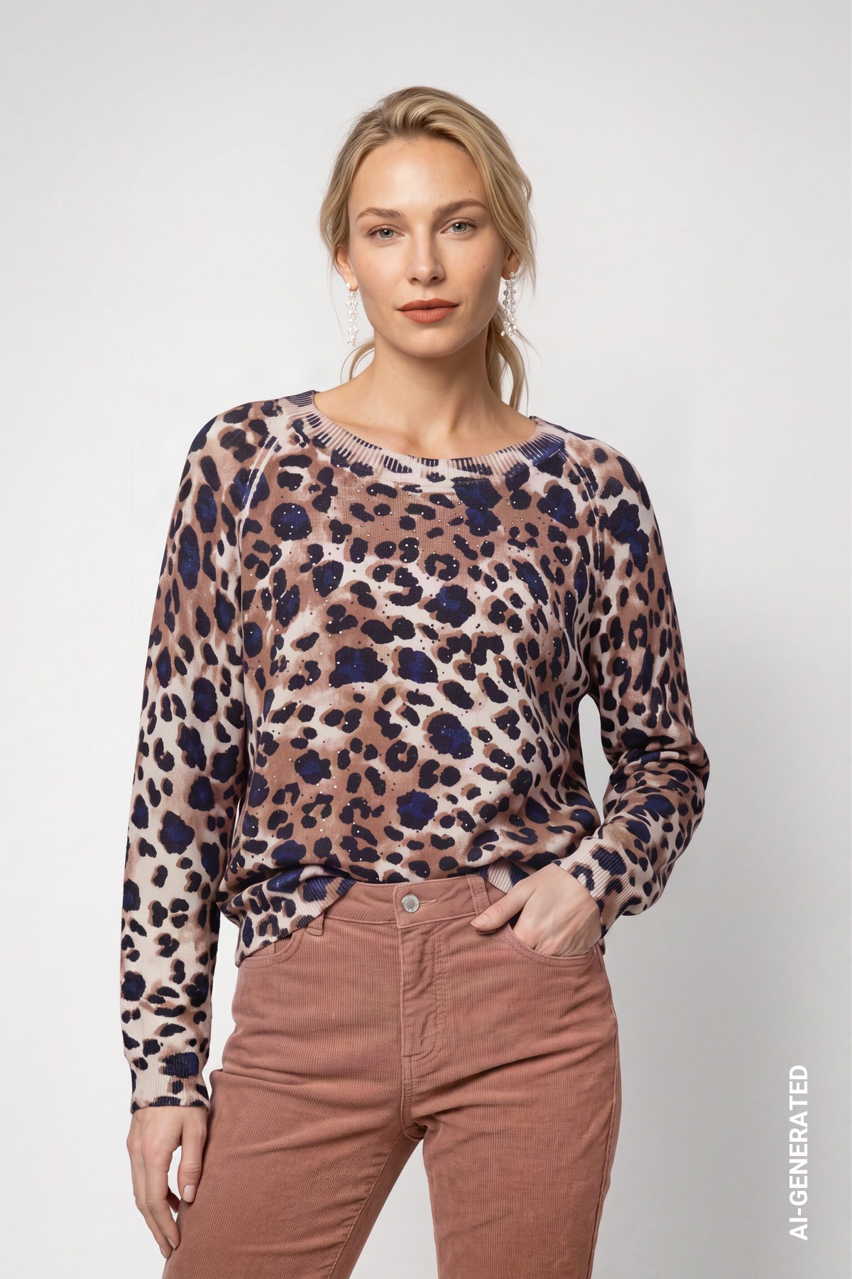 Image of Monari Strickpullover Regular fit mit Leomuster