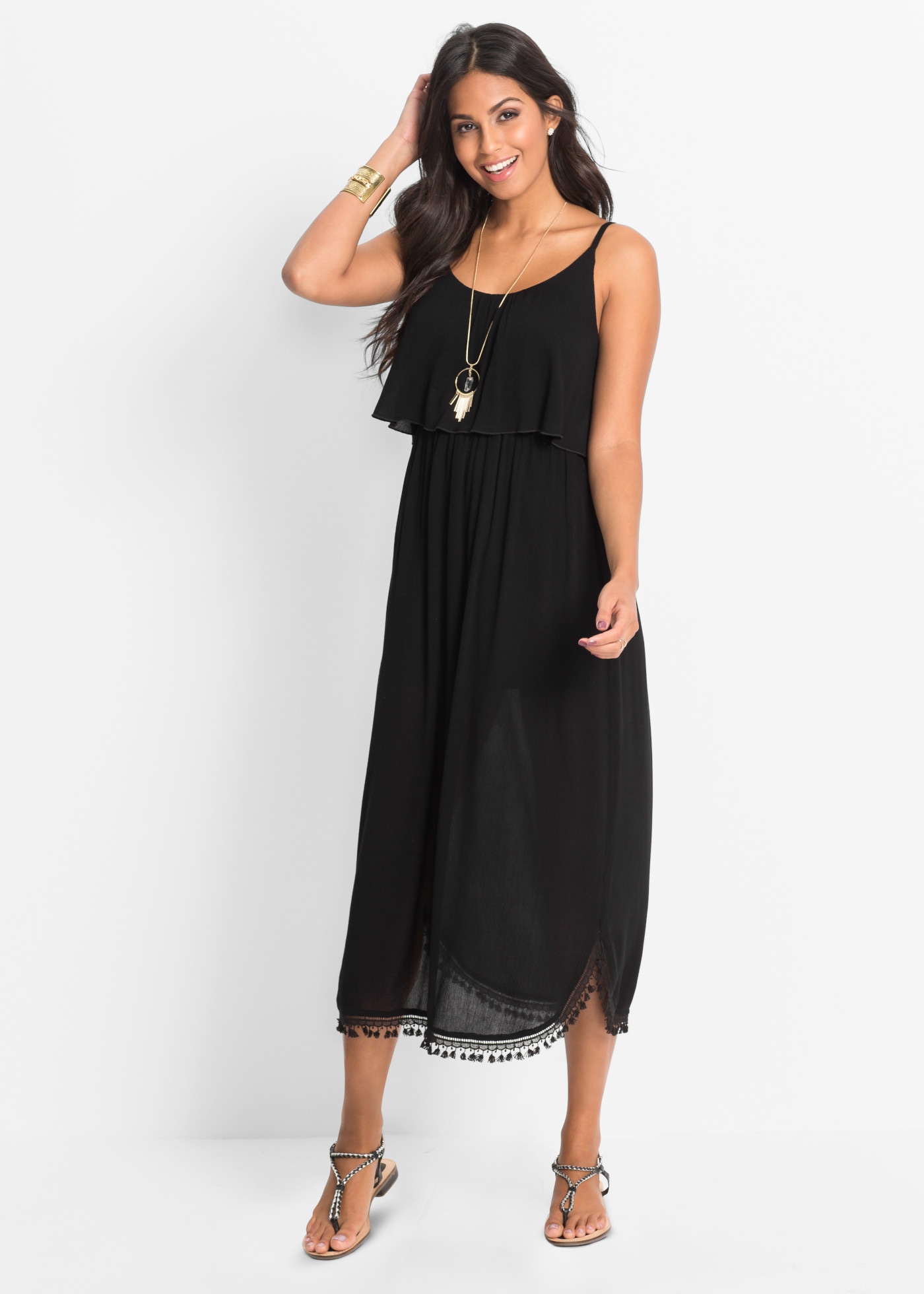 Image of bonprix Maxikleid lässige Passform, elastischer Gummibund in der Taille, ärmellos