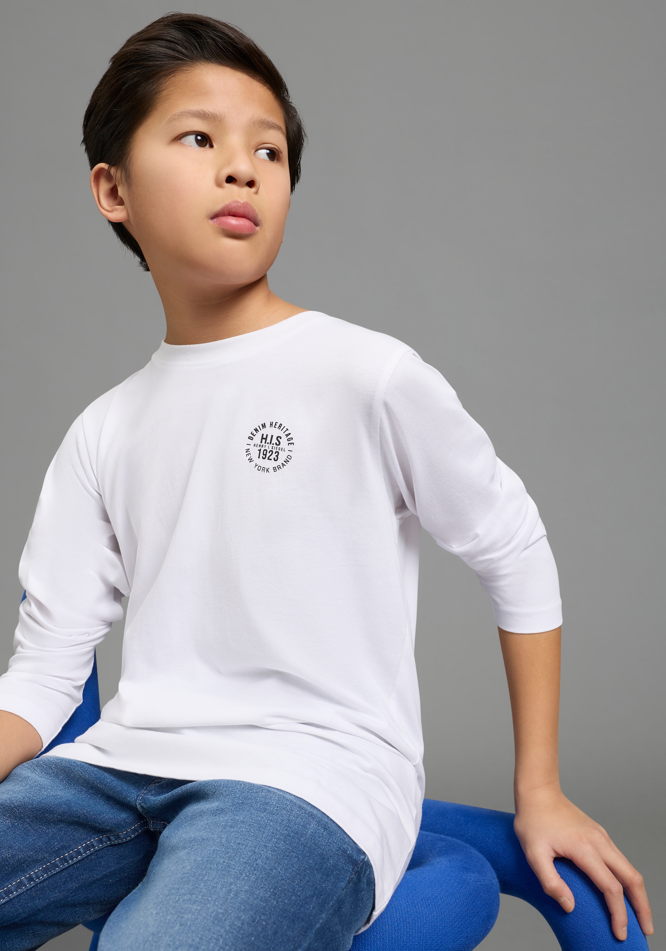 H.I.S T-shirt à manches longues »2er Pack Shirts mit Logoprint für Jungen« Packung, 2, 2 pièces Für TEENS. 2er Pack Shirts