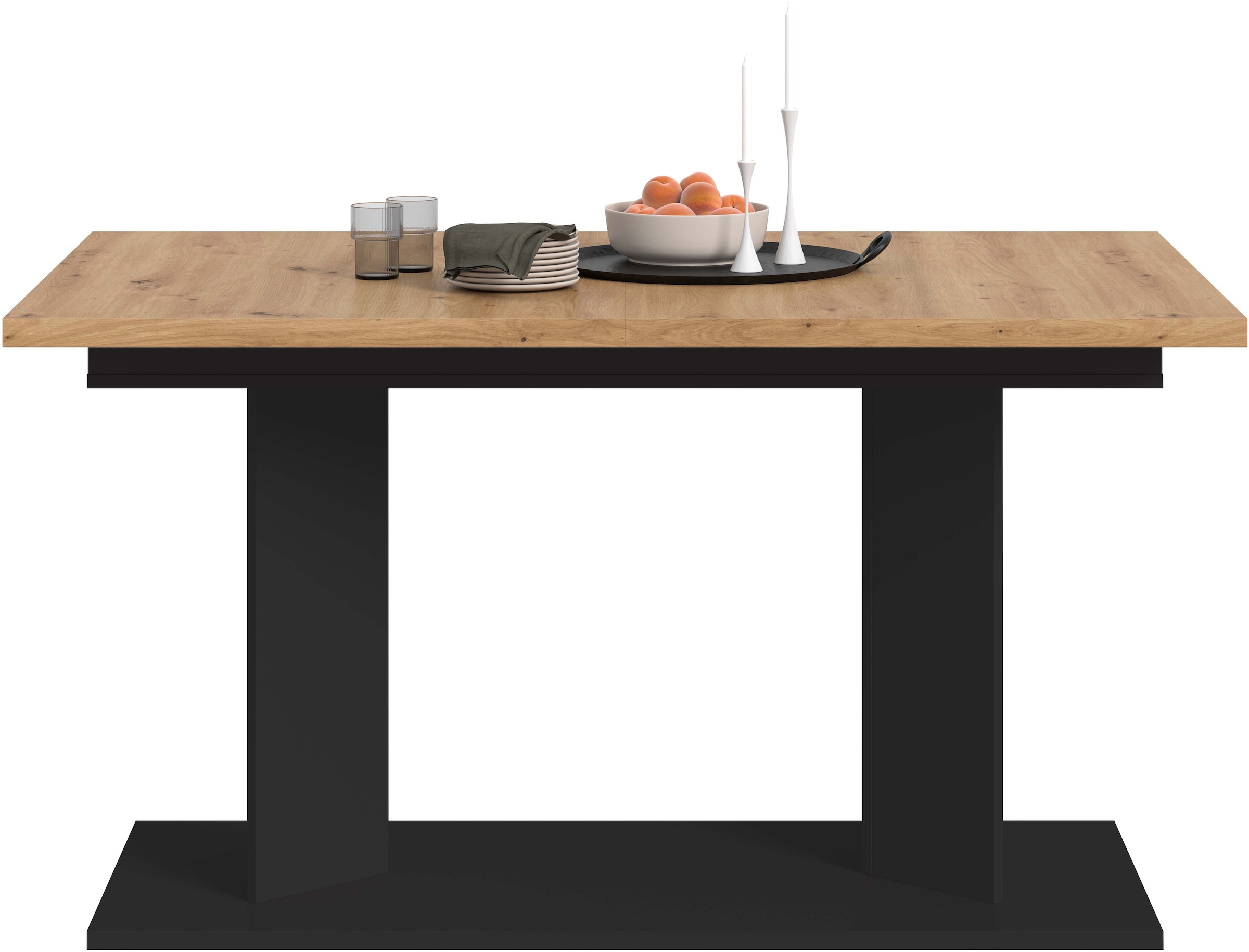 Home affaire Esstisch »GERO, 140-190 cm, 2-fach ausziehbar, Säulengestell« in verschiedenen Ausführungen erhältlich, 1 Stk. tlg. Tisch, Esstisch, Esszimmer, Esszimmertisch, Küchetisch, Bartisch