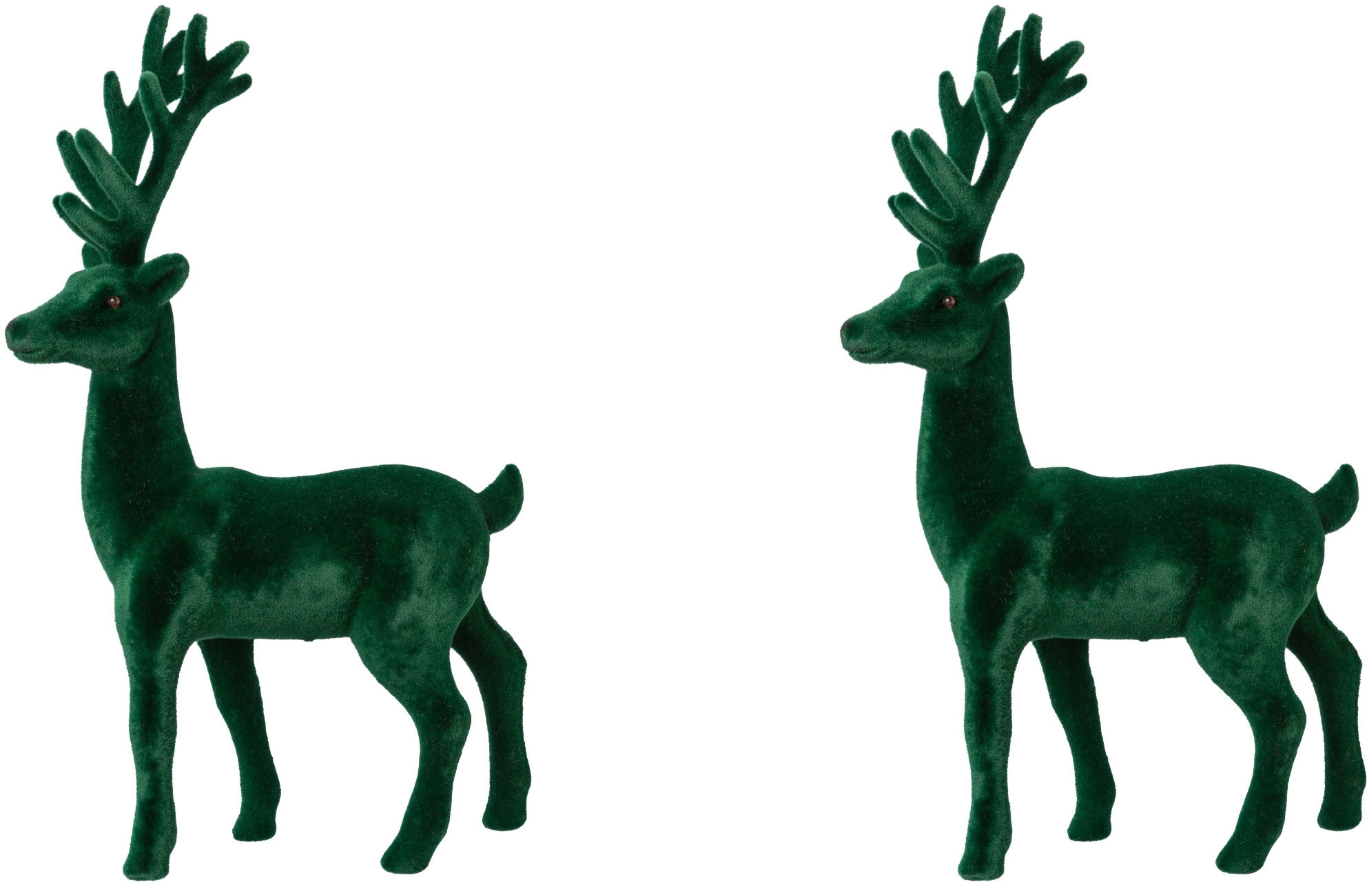 Creativ deco »Hirsch, Weihnachtsdeko«, cm Höhe mit Weihnachtsfigur feiner Dekofigur günstig 29 Samtoberfläche, kaufen