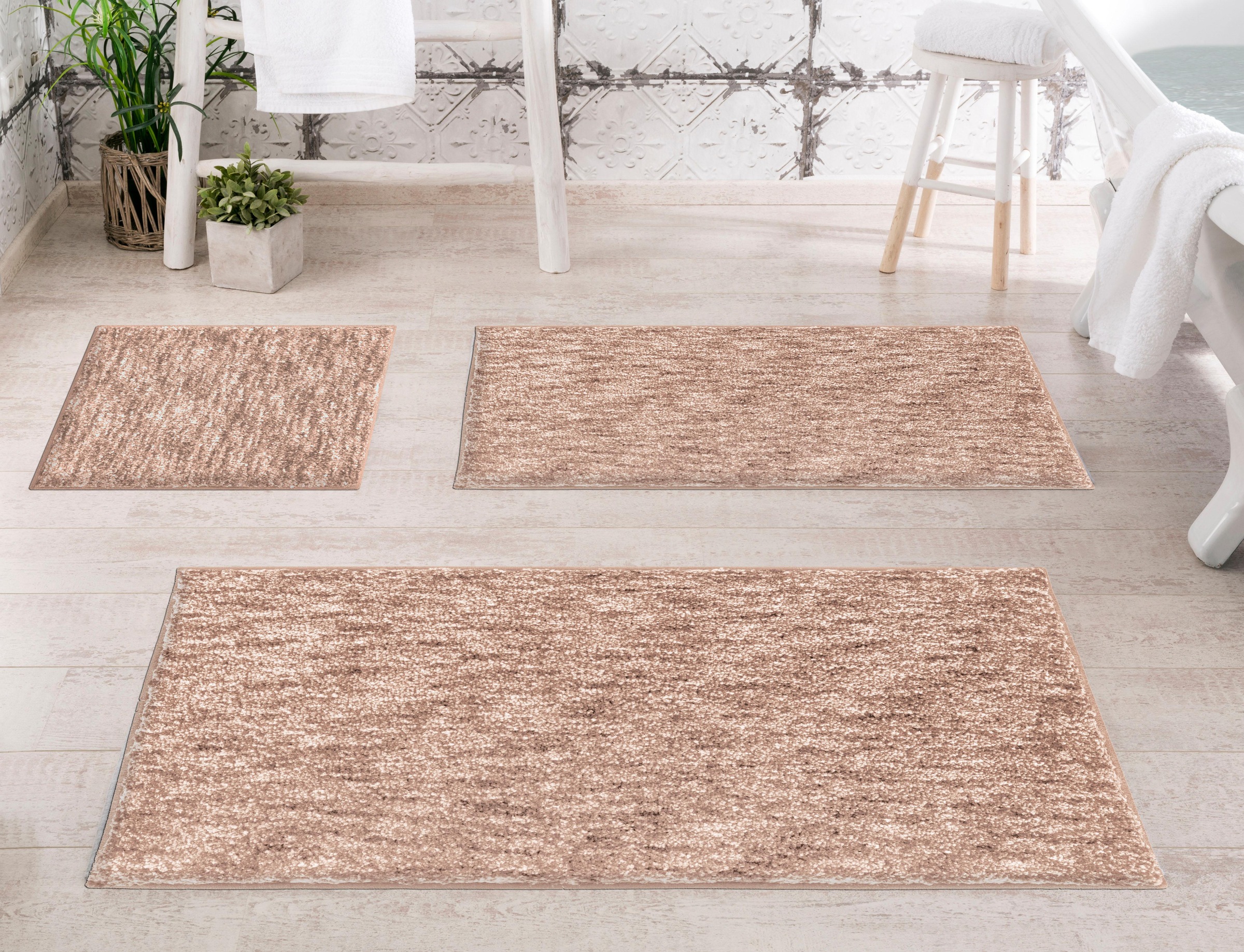 Grund Badematte »Mirage«, rutschhemmend beschichtet, fussbodenheizungsgeeignet, besonders dichter Flor, Badematte in Melange-Optik