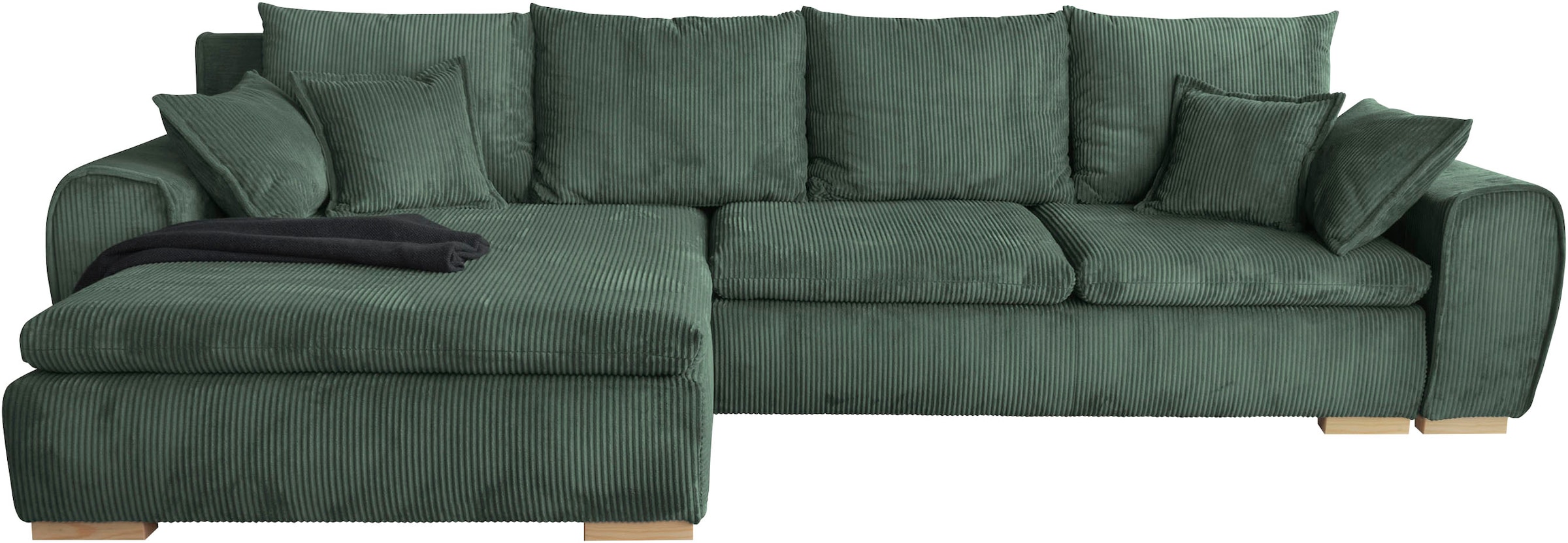 Home affaire Ecksofa »Katja L-Form«, Cord Bezug, inkl. Schlaffunktion und Stauraum