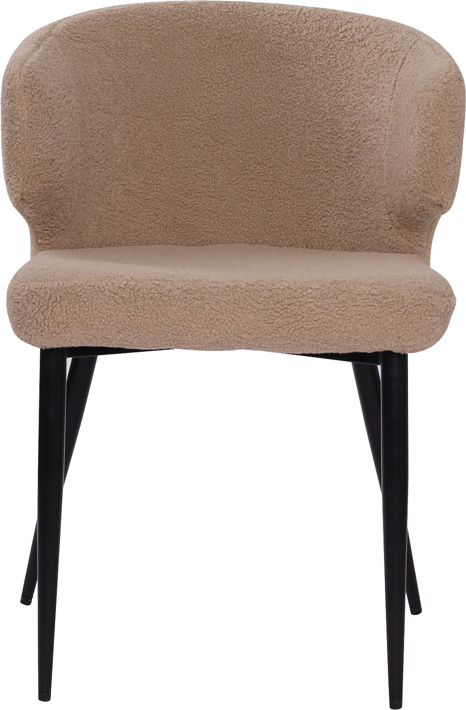 SIT Chaise avec accoudoirs »Detroit 2er-Set mit Teddyfell & schwarzen Metallbeinen« (Ensemble) 2 cuisRevêtement en fourrure Teddy certifié Öko-Tex et accoudoirs confortables