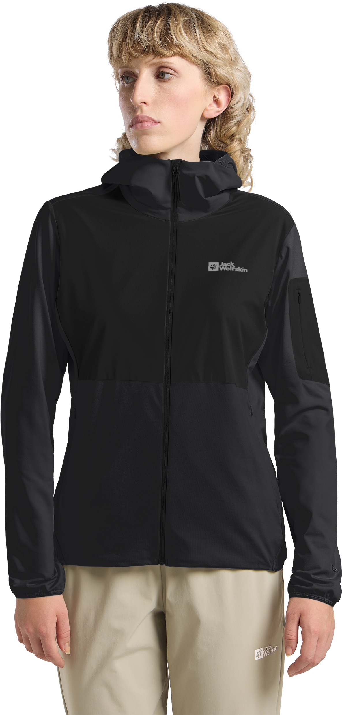 Image of Jack Wolfskin Kapuzenfleecejacke "PRELIGHT TRAIL HOODY W" mit Kapuze