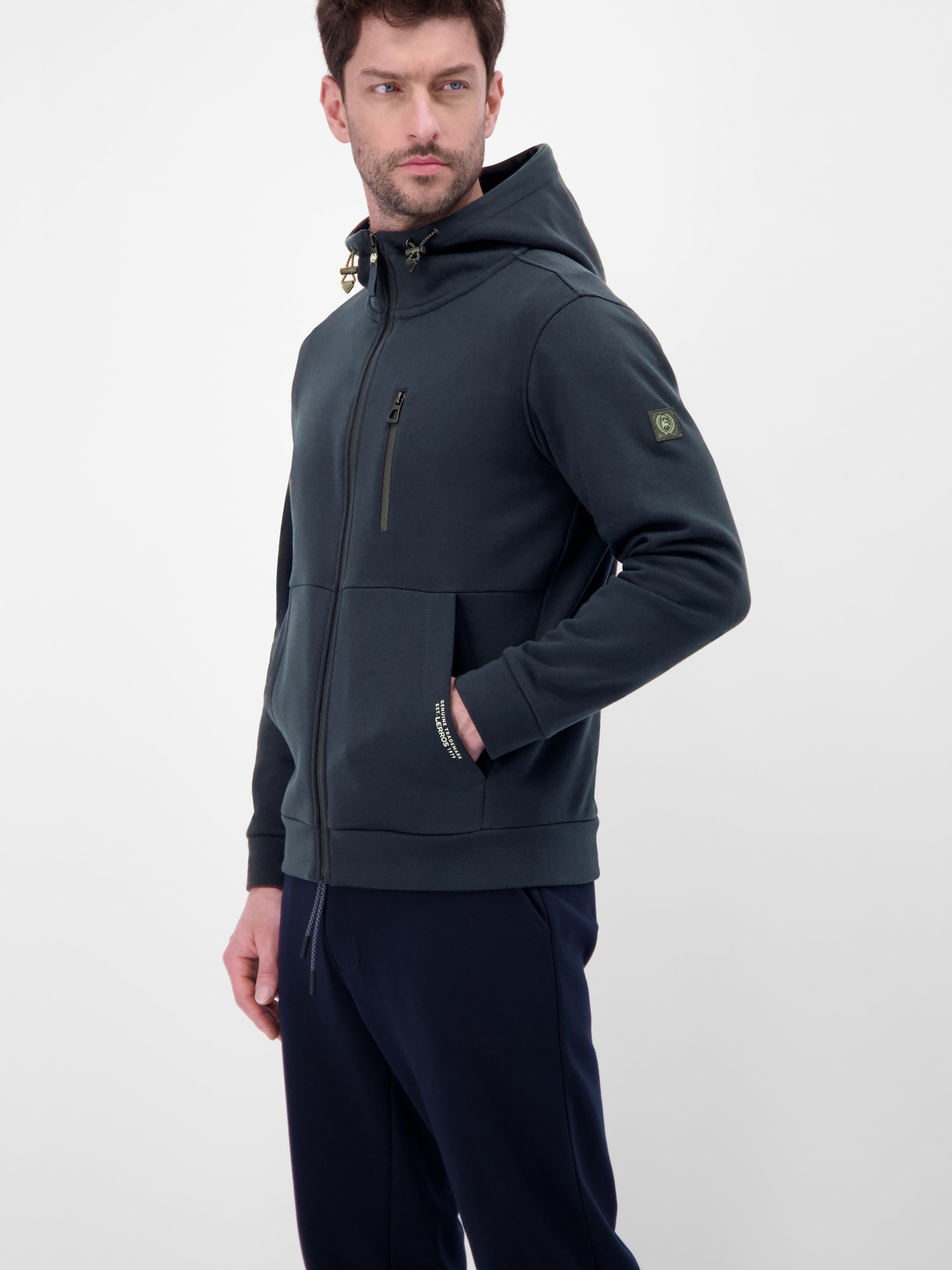 LERROS Sweat à capuche »Sweatjacke im Hoodie-Look aus Mischgewebe«