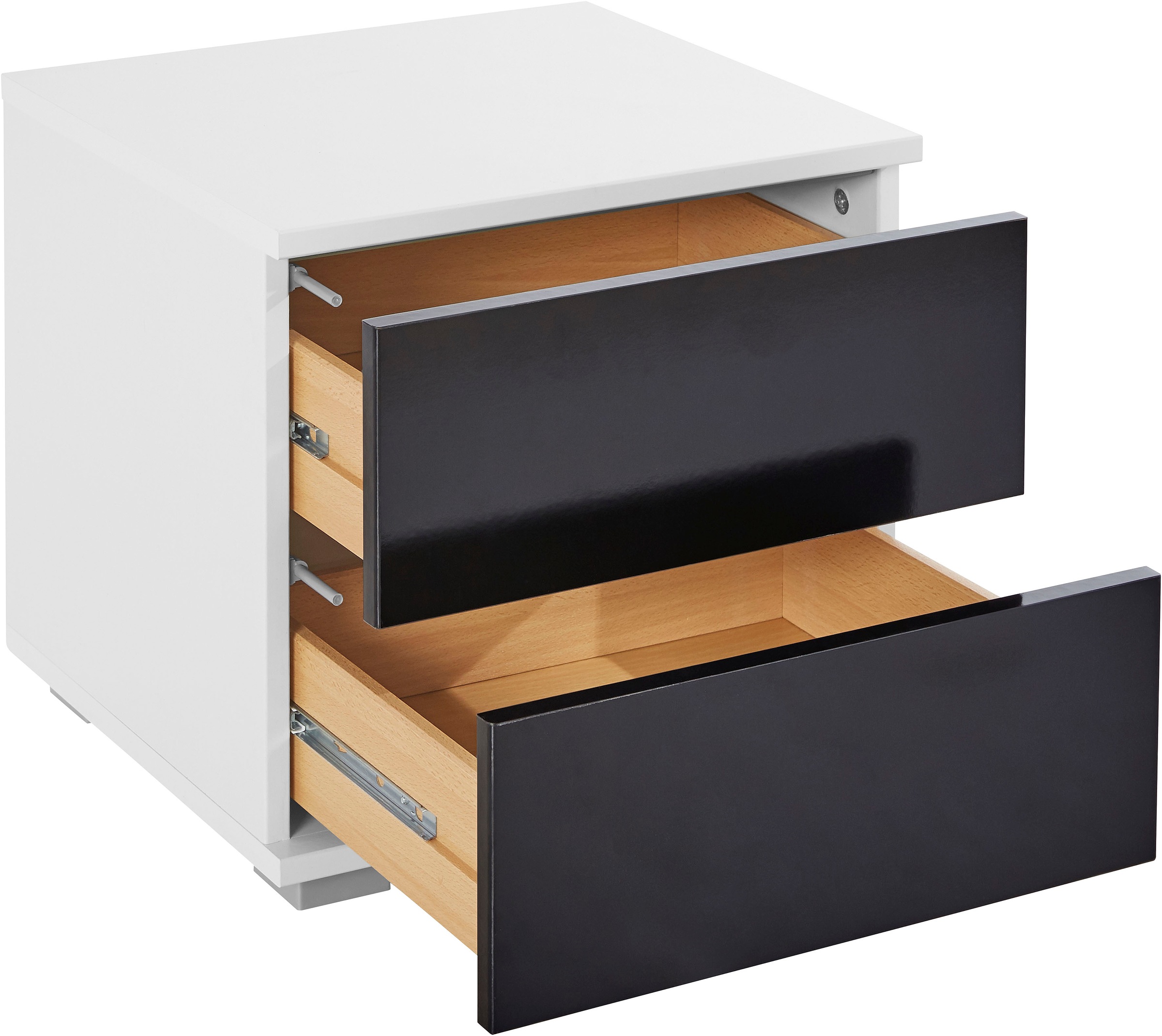 priess Nachtkommode mit LED-Beleuchtung und Push-to-open