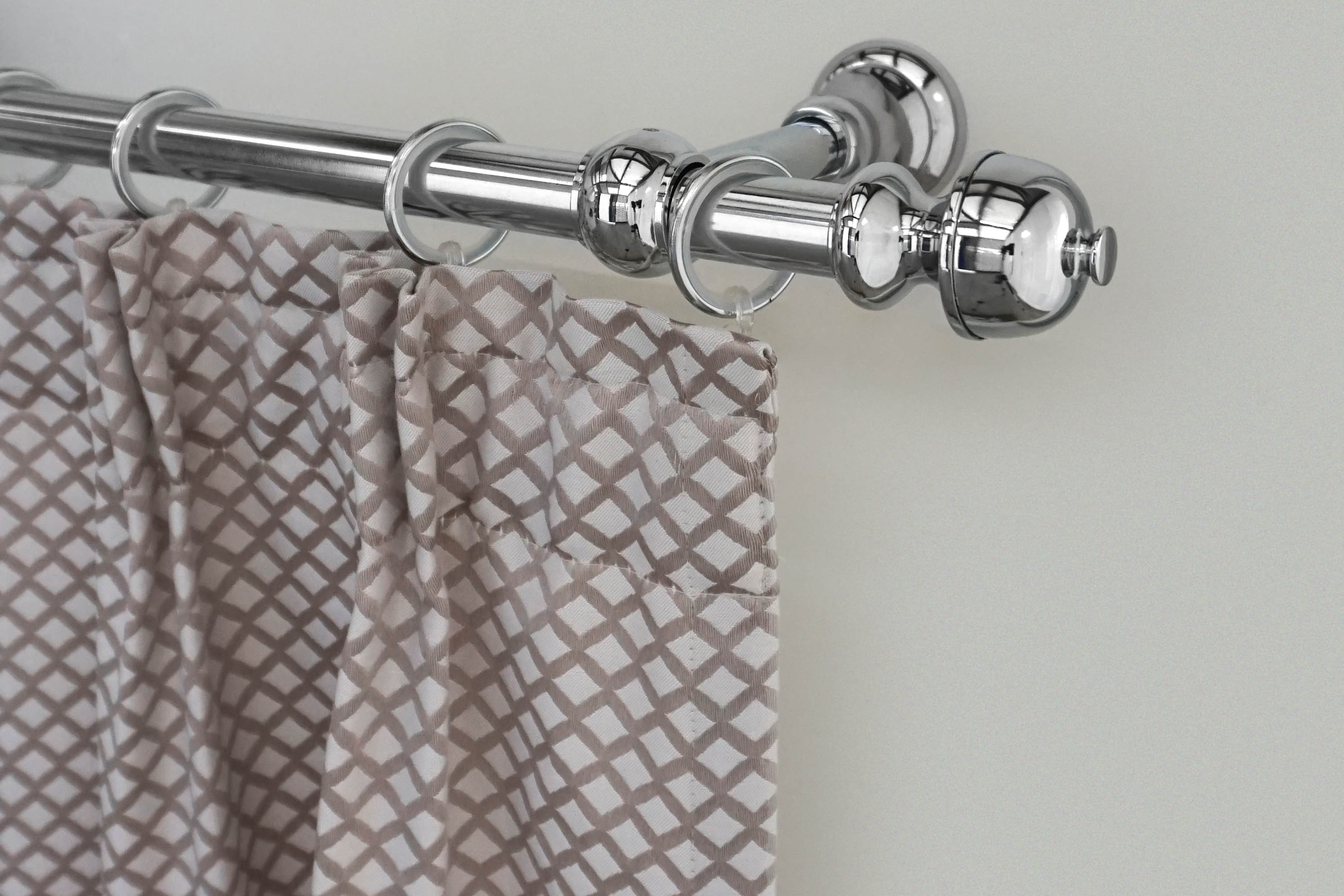 GARESA Gardinenstange »ANDREA« Ø 20 mm 1 läufig-läufig Wunschmasslänge Vorhanggarnitur, verlängerbar, Endknopf Profil klein, mit Ringen