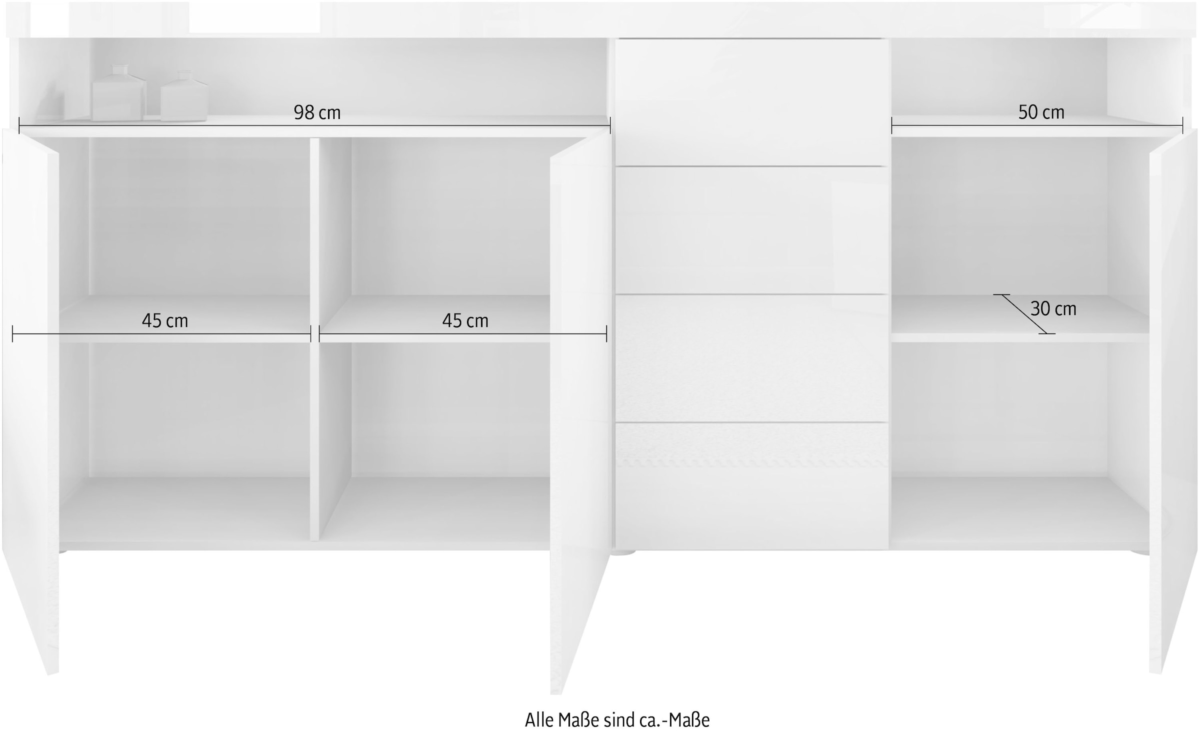 borchardt Möbel Highboard »Kapstadt«, Breite 200 cm