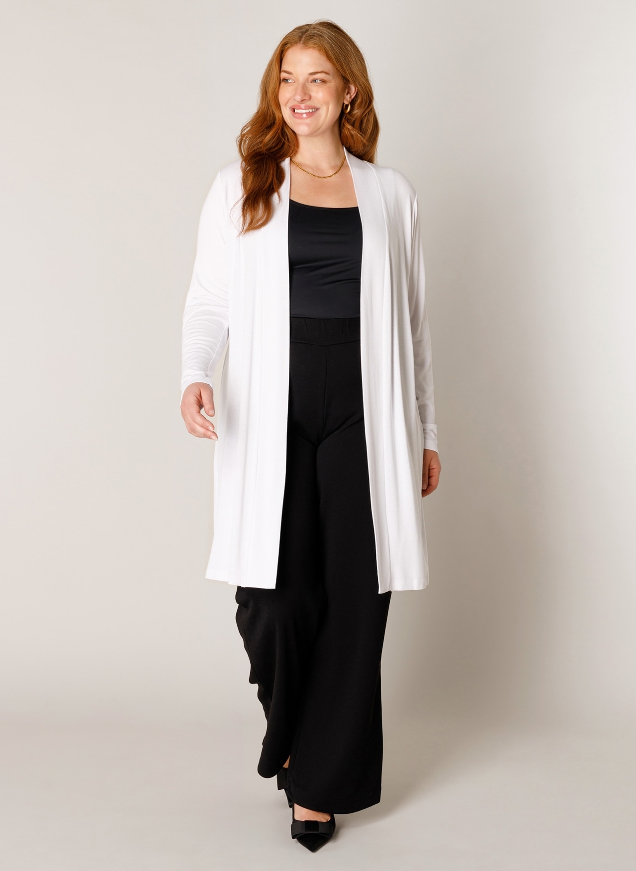 Base Level Curvy Cardigan long »Ayla Long« maille douce et moulante