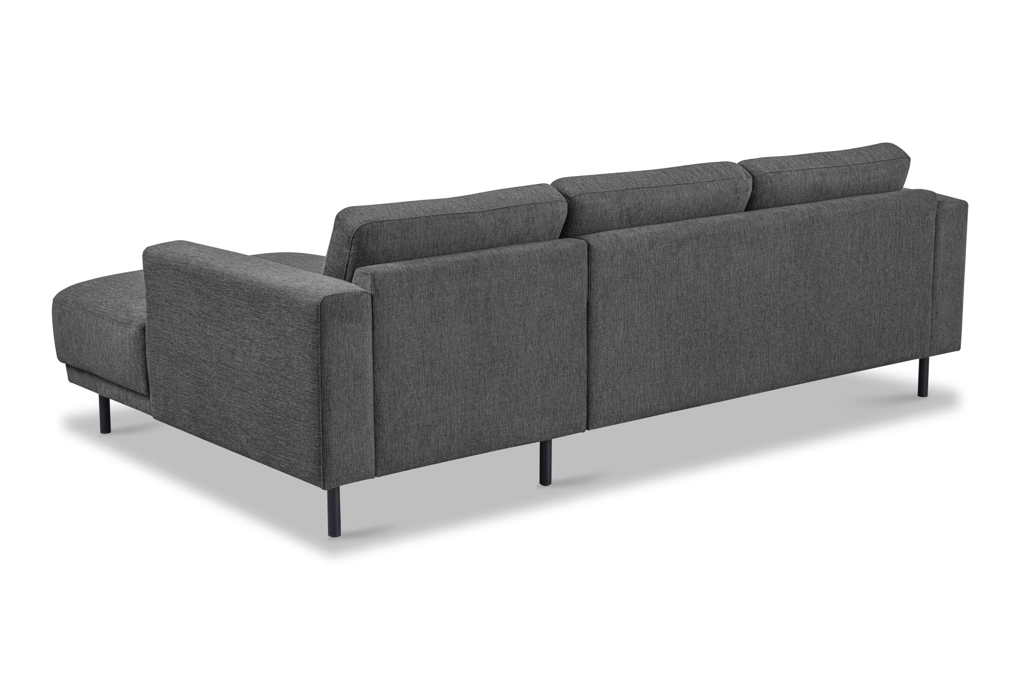 GOODproduct Canapé d'angle »Sveeva, L-Form, B.238 cm, schwarze Metallfüsse« tissu tissé durable, avec suspension ondulée, plusieurs couleurs