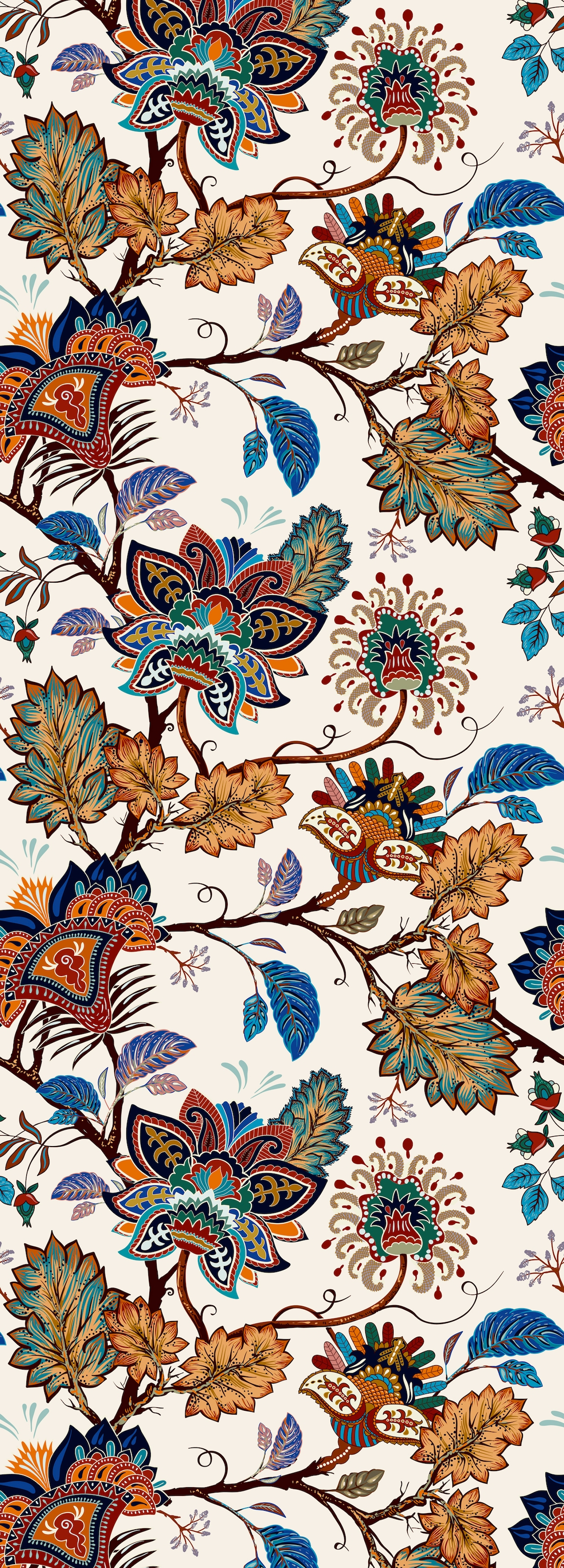 Image of queence Vinyltapete "Monica" Motiv bedruckt botanisch floral gemustert natürlich glatt 90x250cm, selbstklebend, kinderleichte Anbringung, Sticker