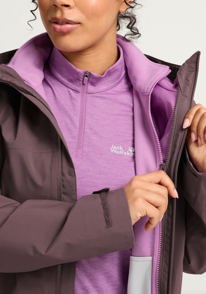 Jack Wolfskin Veste fonctionnelle 3 en 1 »MOONRISE 2 3IN1 JKT W« Veste fonction 3-en-1, pour la randonnée et autres activités de plein air,