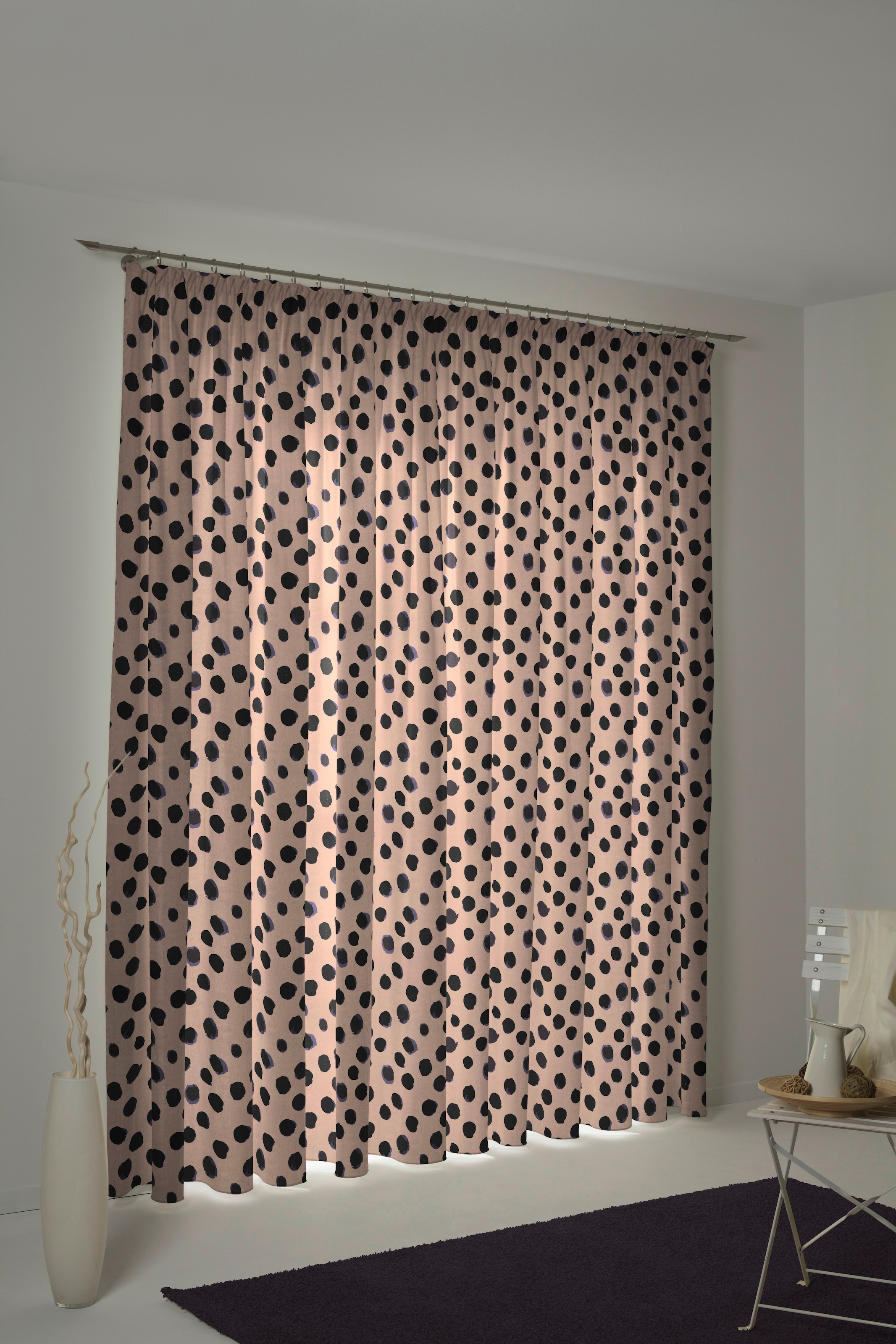 Image of Adam Vorhang "Dots" Kräuselband 1 Stk. tlg. aus Leinen und Bio-Baumwolle