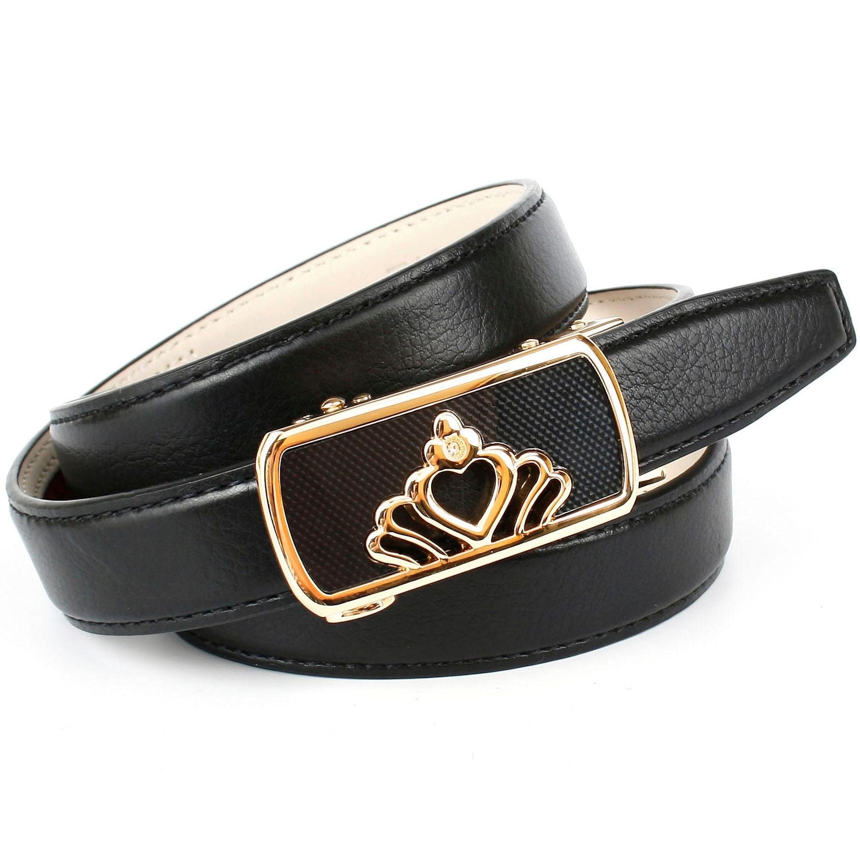Image of Anthoni Crown Ledergürtel, mit goldfarbener Automatik-Schliesse, Herzform bei Ackermann Versand Schweiz