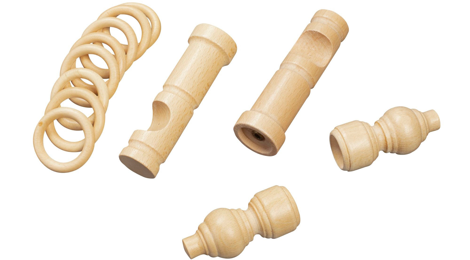 SN DECO GROUP Tringle à rideaux »Filigrano« 1 course-läufig Dimension fixe 28 mm, Holz, verschiedene Längen und Farben, Komplettset