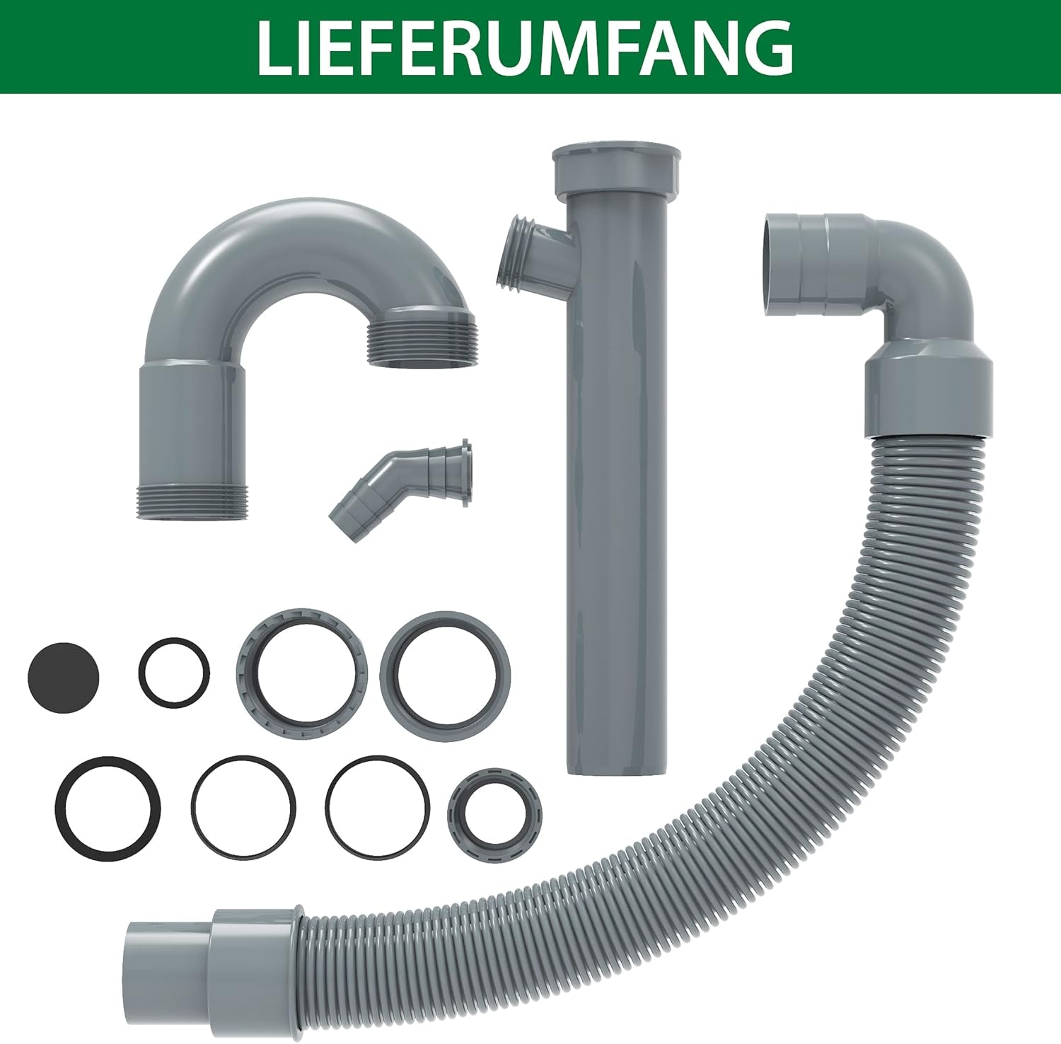 Kirchhoff Siphon »ECO-SAVE« Set,  1 1/2" x 3/4"T x 40/50 mm, mit Geräteanschluss