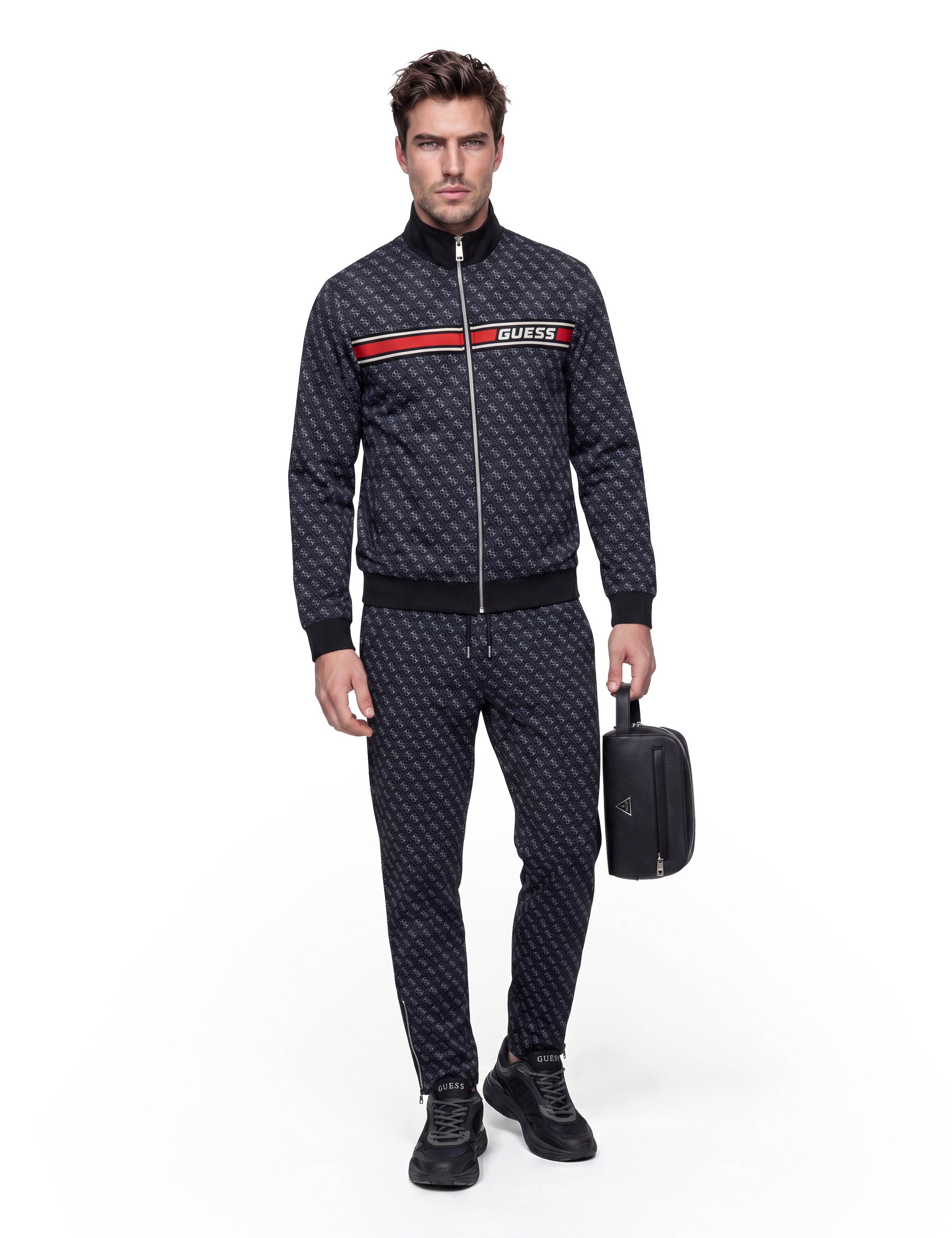 Guess Veste sweat »KORBIN« Stehkragen, Regular Fit, Eingrifftaschen