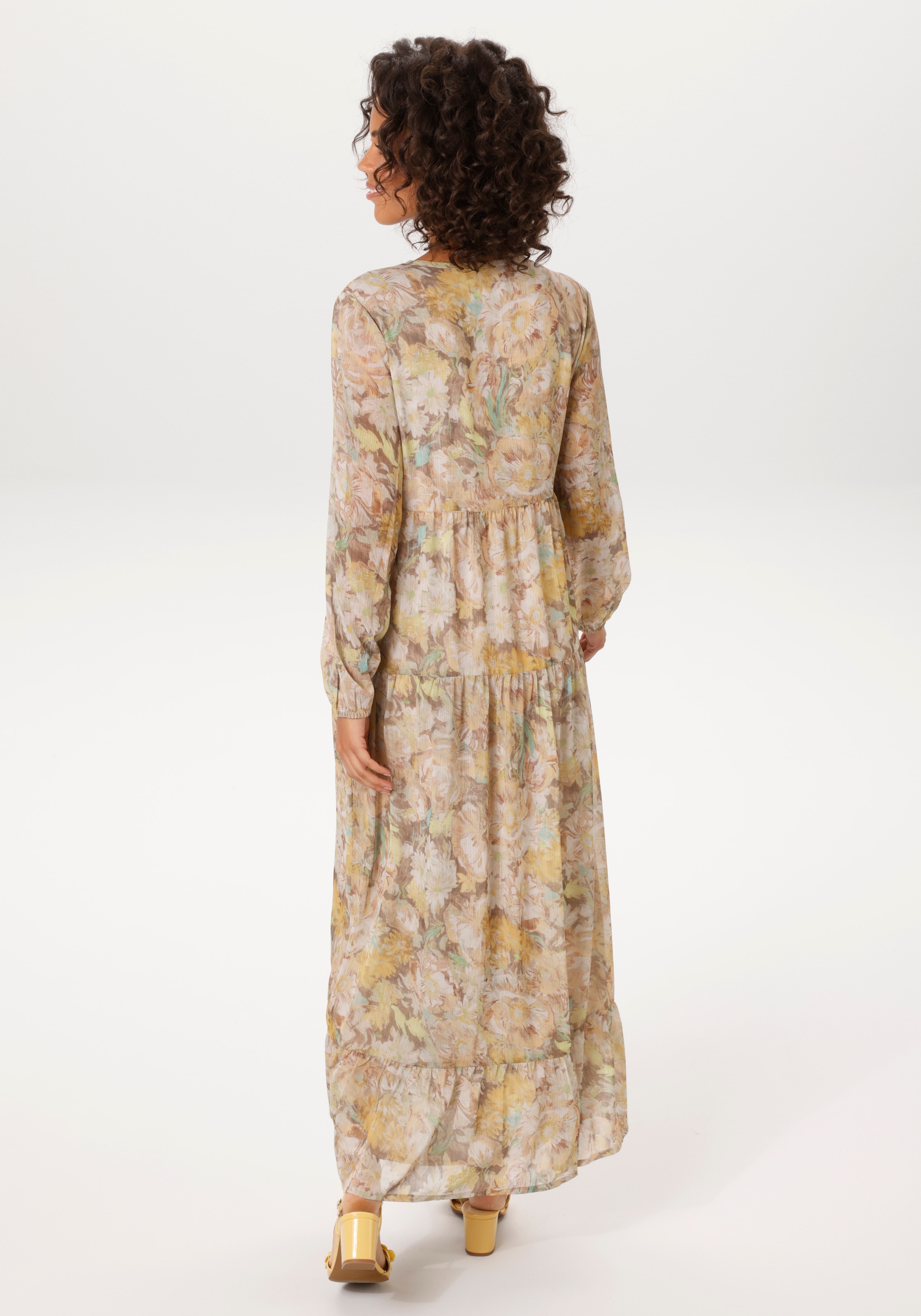 Aniston CASUAL Maxi robe mit pastellfarbenen Blumendruck - NEUE KOLLEKTION