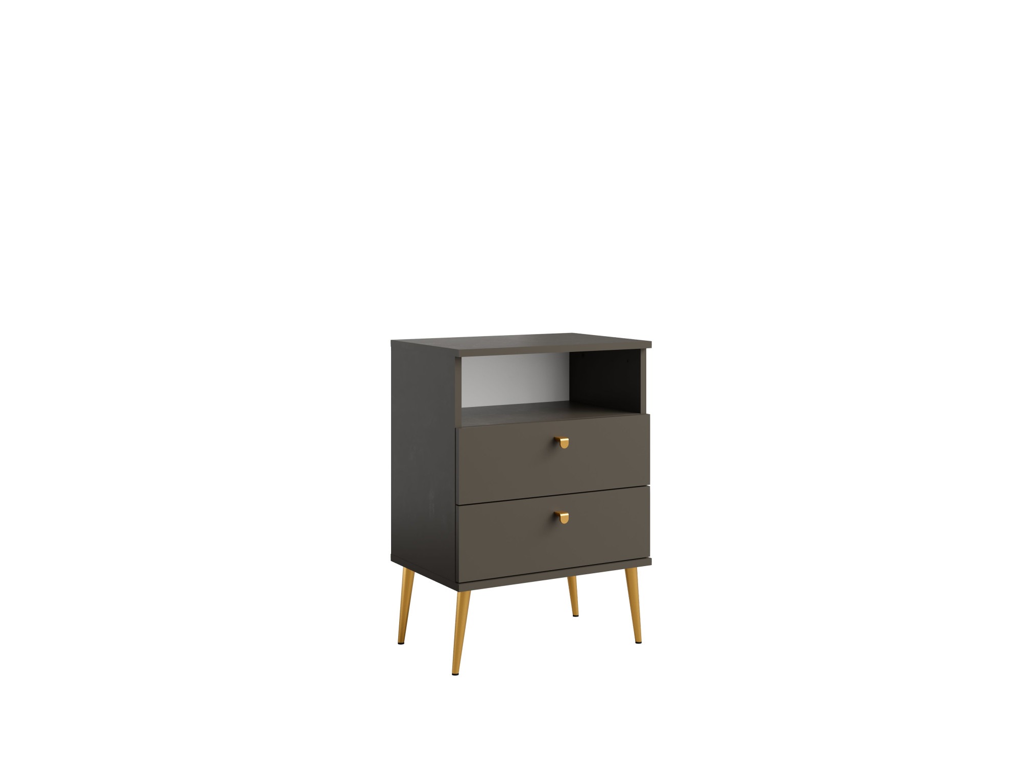 OTTO home Nachttisch "Elyriia Nachtkommode mit 2 Schubladen und Fach, Premium-Qualität" mit viel Stauraum, modernes Design, pflegeleicht und robust