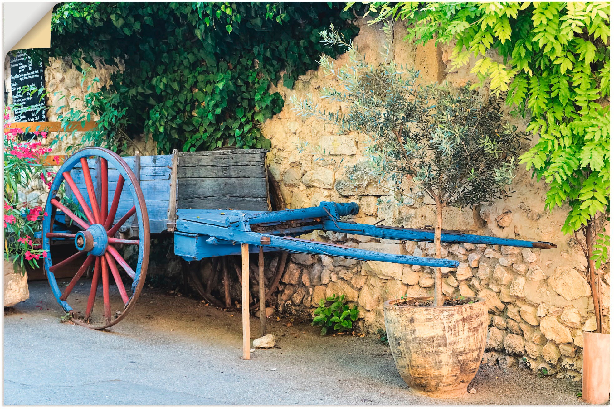 Image of Artland Wandbild »Pferdeanhänger in der Provence«, Kutschen, (1 St.), in vielen Grössen & Produktarten - Alubild / Outdoorbild für den Aussenbereich, Leinwandbild, Poster, Wandaufkleber / Wandtattoo auch für Badezimmer geeignet bei Ackermann Versand Schwe