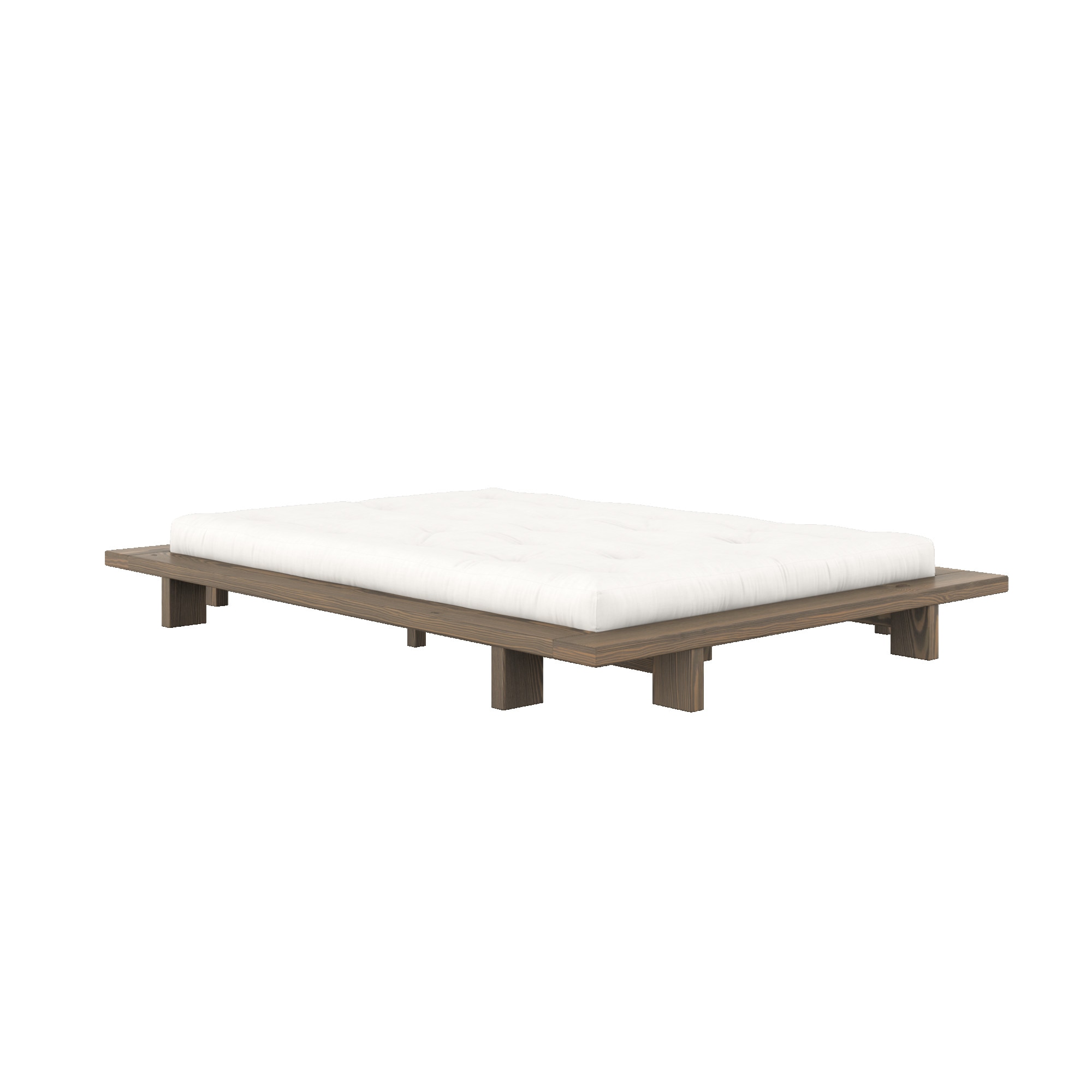 Karup Design Bettgestell »JAPAN BED Bodenbett, Holzrahmen, Futonbett, Jugendbett, Holzbett«, Massivholzbett mit Lattenrost, Kiefer massiv, Doppelbett ohne Kopfteil