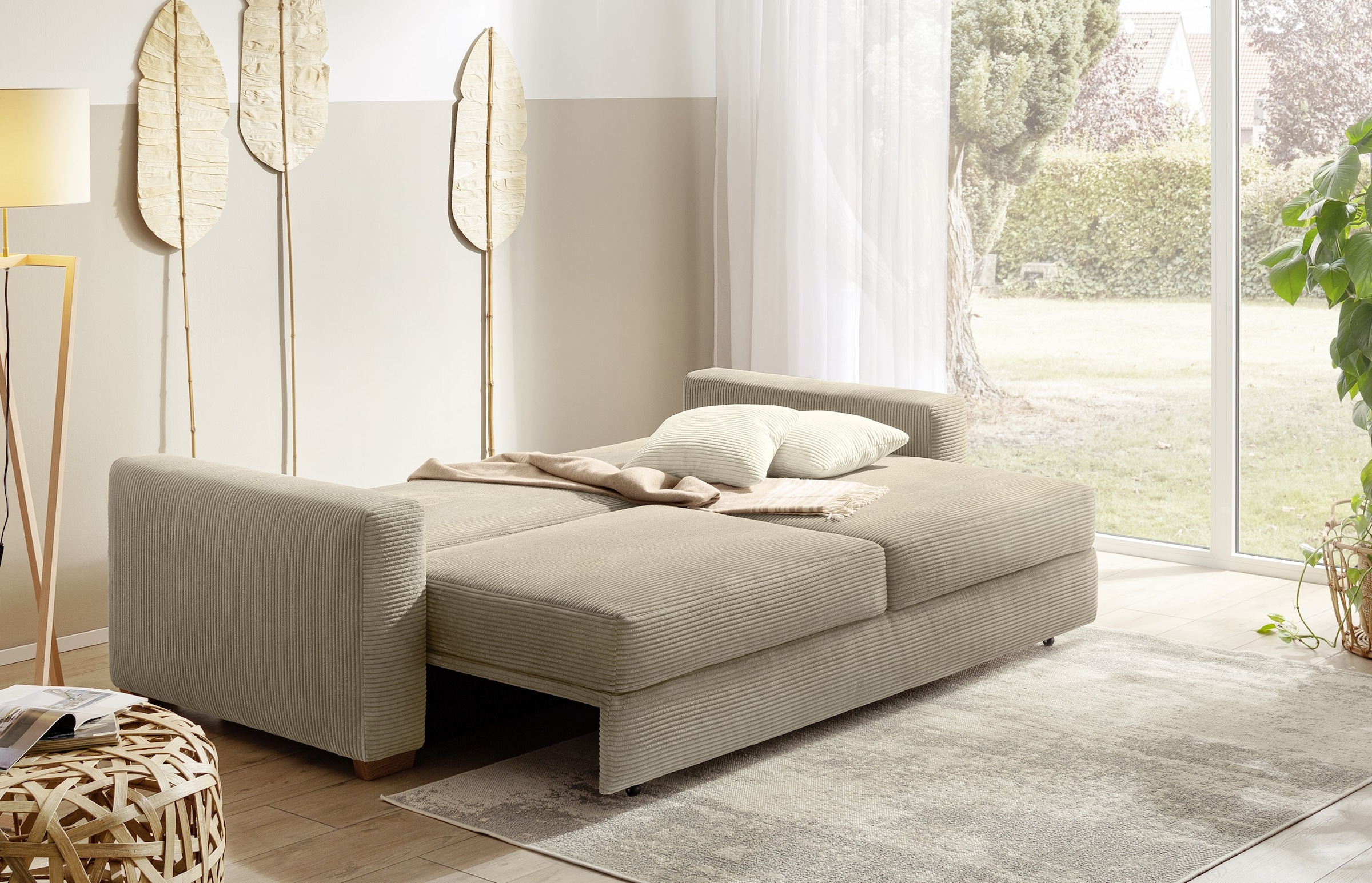 Jockenhöfer Gruppe Schlafsofa »Micha, B: 237 cm, Liegefl. 155x197 cm« mit Schlaffunktion, Bettkasten & Zierkissen