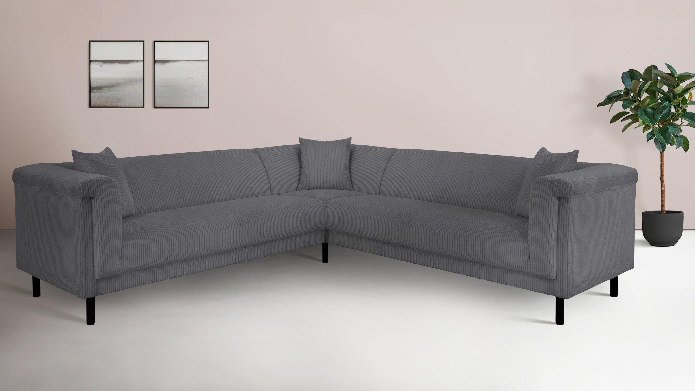 Ecksofa »AGNIA L-Form  B/T/H: 244/244/71 cm«, incl. Zierkissen, gleichschenklig, auch...