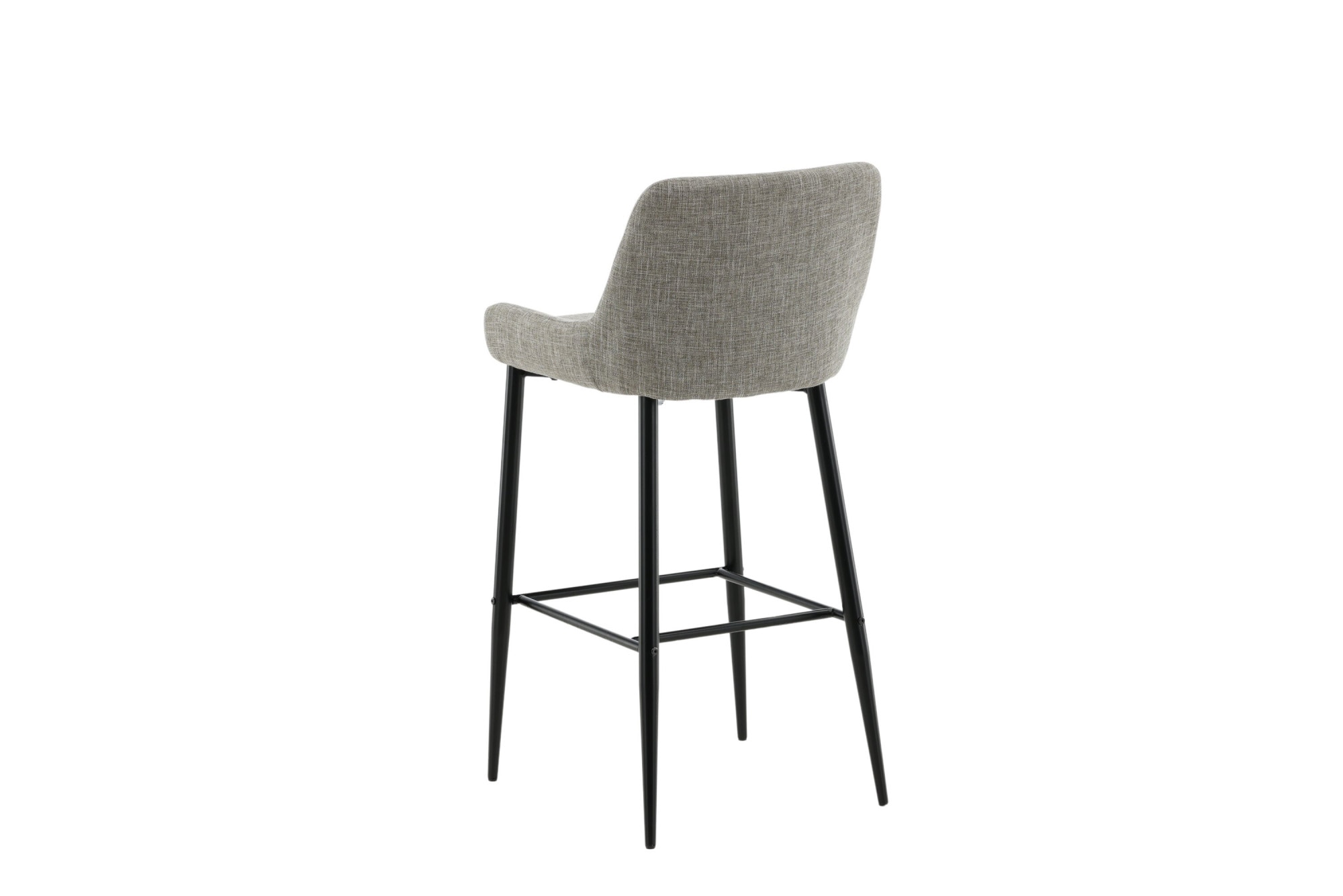 Venture Home Barhocker »Plaza, 2er-Set Barhocker in beigem Leinen, schwarze Beine, 150 kg« Set, 2 Stk. tlg. Tresenstuhl, Stoffbezug, Metallbeine, Fussstütze, einladend