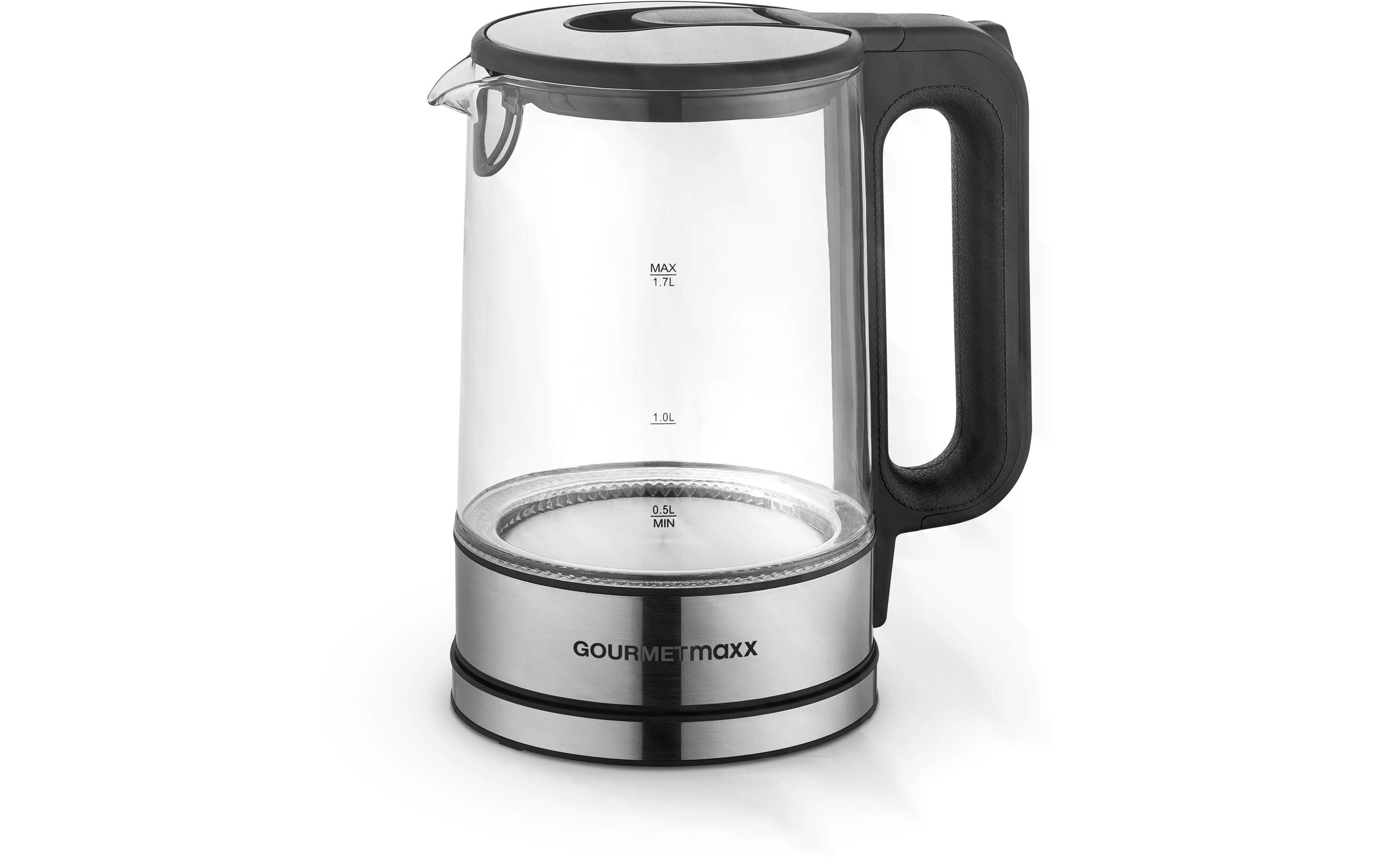 GOURMETmaxx Wasserkocher »45474 l, Silber/Transparent«, 1,7 l, 2200 W