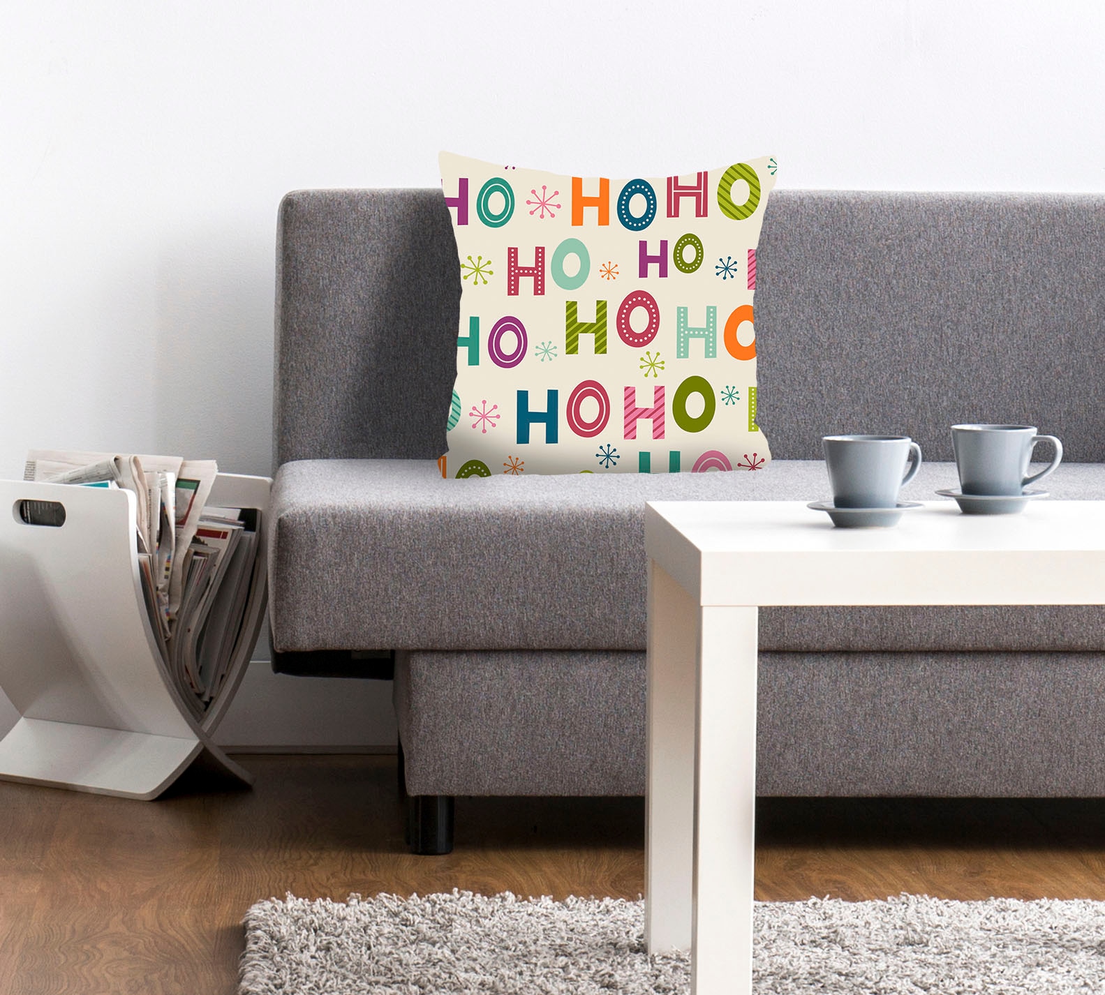 Image of queence Dekokissen "HOHOHO" mit einem weihnachtlichen Schriftzug
